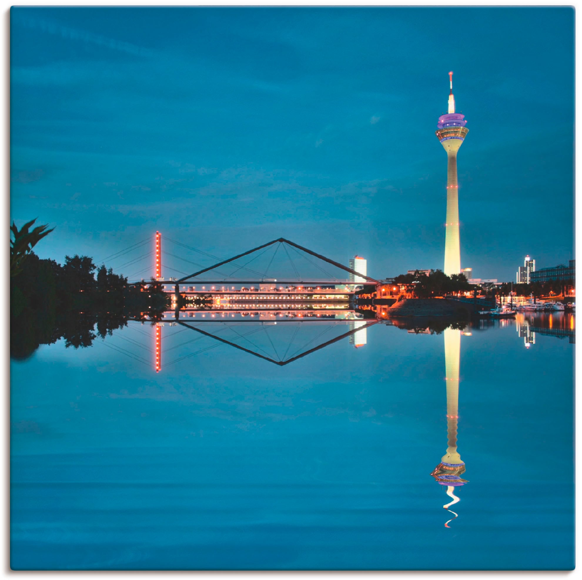 Artland Wandbild »Düsseldorf Stadtansicht NRW 02«, Architektonische  Elemente, (1 St.), als Leinwandbild, Wandaufkleber oder Poster in versch.  Größen auf Raten bestellen