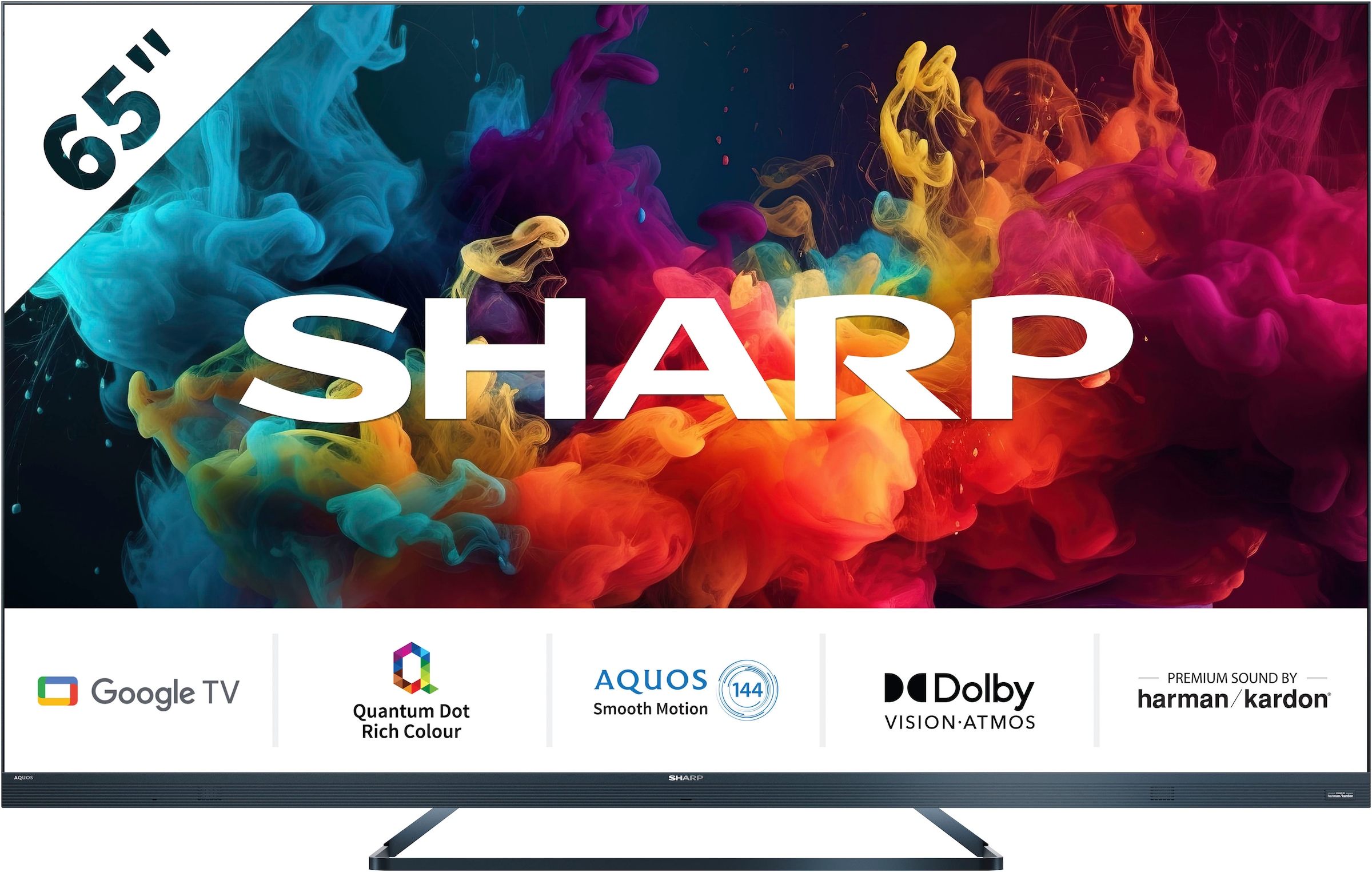 Sharp LED-Fernseher »4T-C65FQx«, 4K Ultra HD, Google TV, Quantum Dot, QLED, Dolby Atmos, Dolby Vision, HDMI 2.1 mit eARC