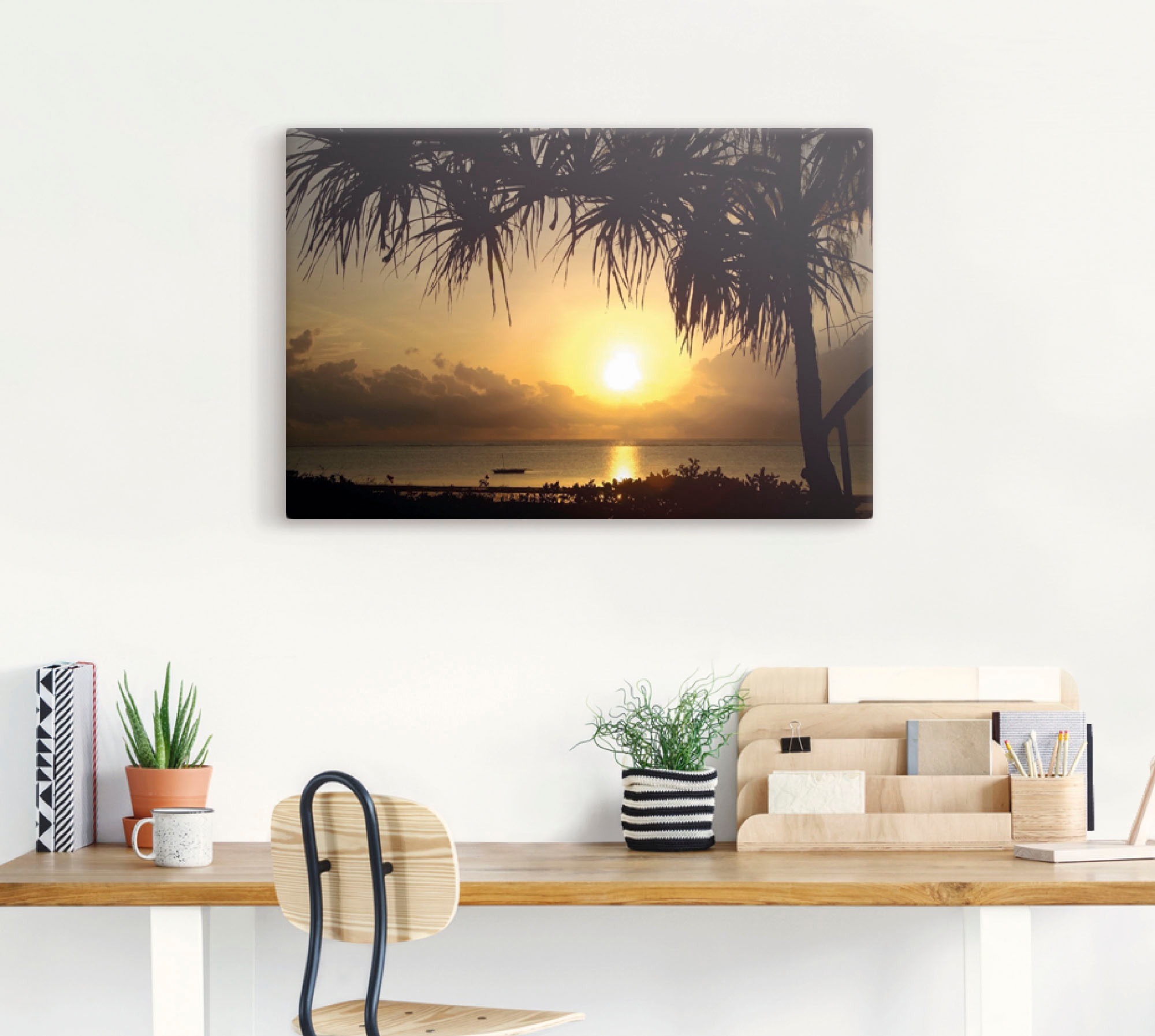 Artland Leinwandbild »Sonnenaufgang« Afrika 1 Stk. tlg. auf Keilrahmen gesp günstig online kaufen