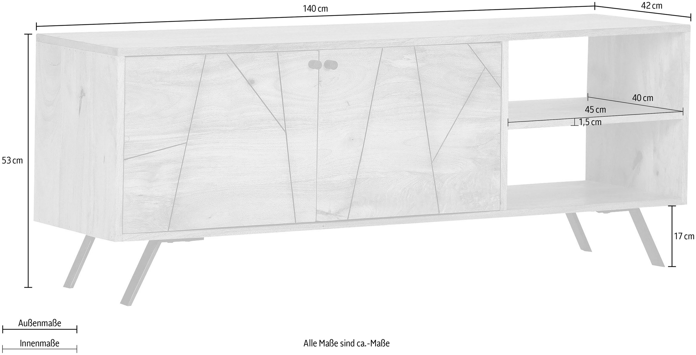 Gutmann Factory Lowboard, Kommode, Breite 140 cm