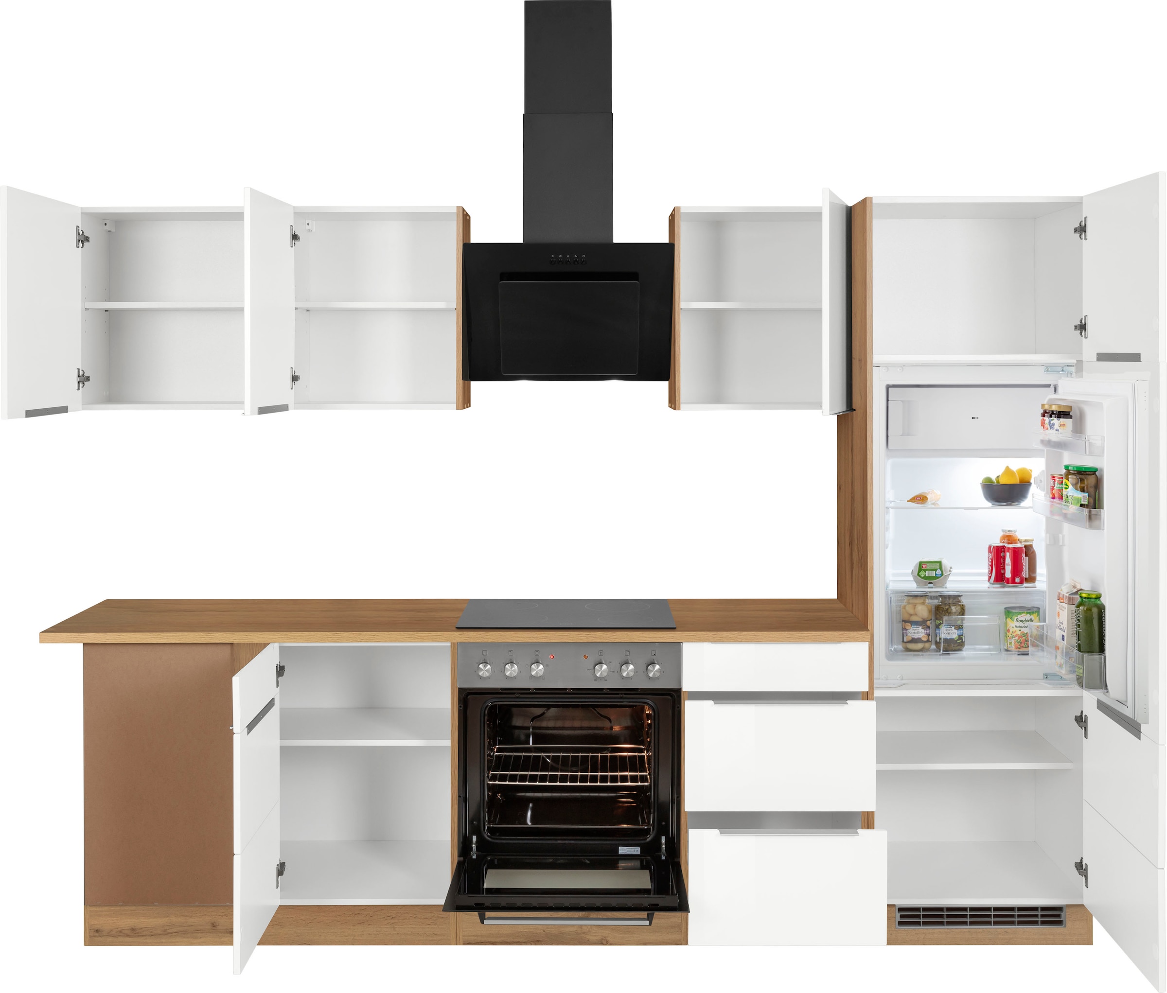 KOCHSTATION Winkelküche »KS-Brindisi«, Stellbreite 220/280 cm, wahlweise mit E-Geräten, mit MDF-Fronten