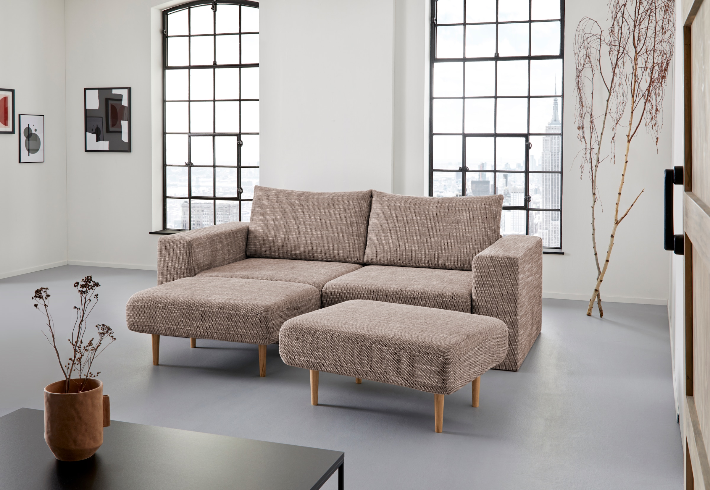 LOOKS by Wolfgang Joop 3,5-Sitzer »Looksv« Verwandlungssofa: aus Sofa wird Sofa mit 2 Hockern