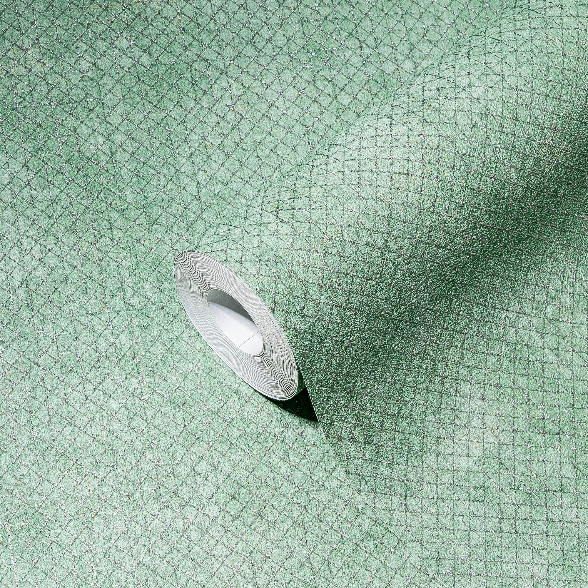 A.S. Création Vliestapete »THE BOS Uni Metalliceffekt«, leicht glänzend-gemustert-abstrakt, Grafisch Tapeten Wohnzimmer Schlafzimmer Küche modern Flur Design Büro
