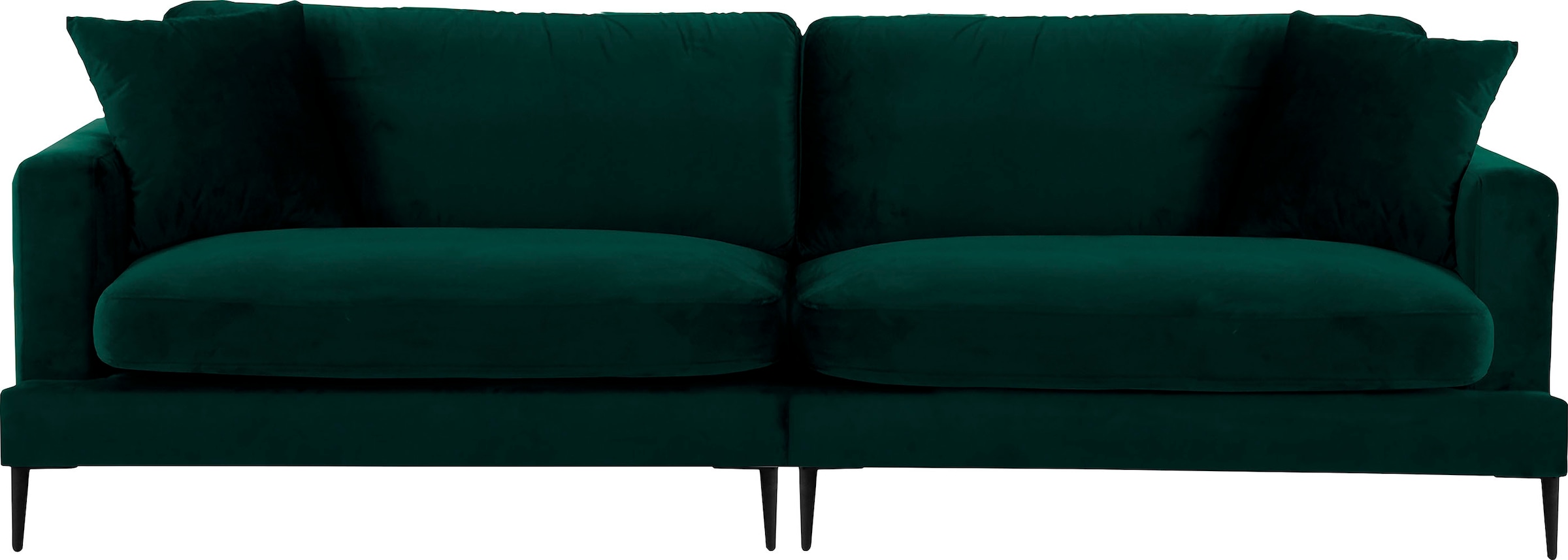 Leonique Big-Sofa »Cozy elegantes Designsofa, Maße B/T/H: 252/97/80 cm«, mit losen Kissen und Metallbeinen