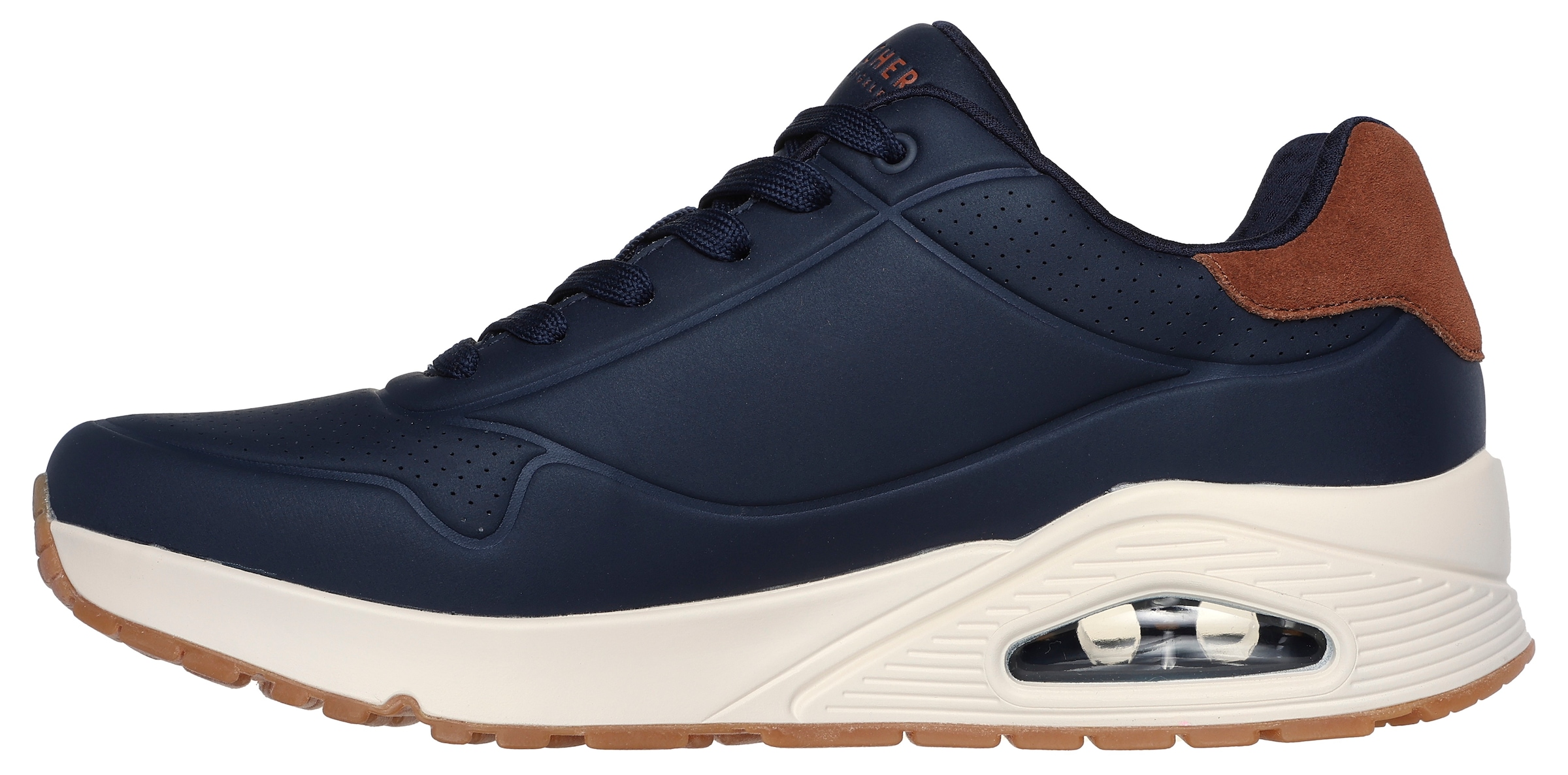 Skechers Sneaker »UNO-SUITED ON AIR«, Freizeitschuh, Halbschuh, Schnürschuh mit modischer Keilsohle
