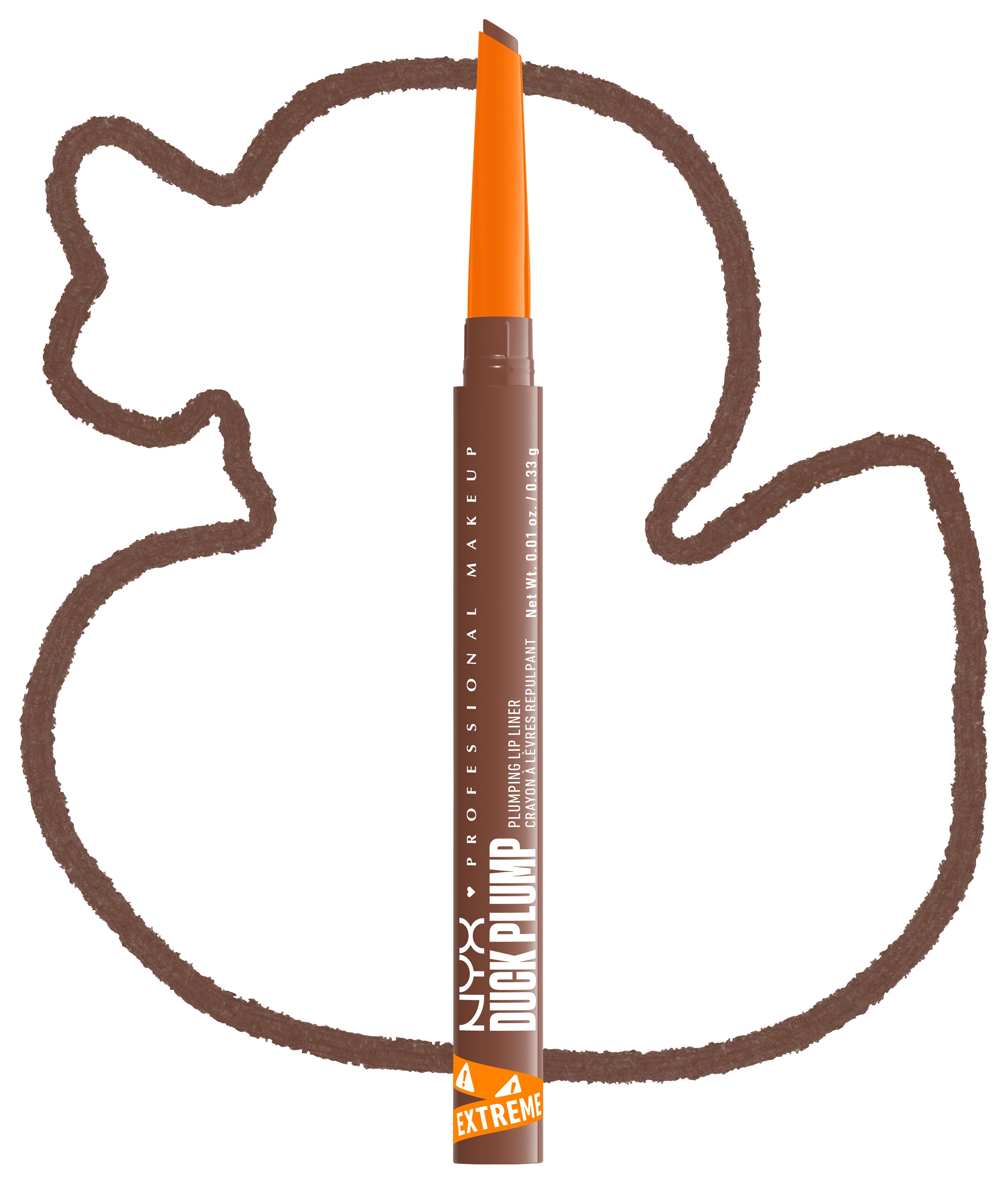 NYX Lippenstift »Professional Makeup Duck Plump Plumping Lip Liner Lippenkonturenstift«, Polstert die Lippen natürlich auf, angeschrägte Spitze.