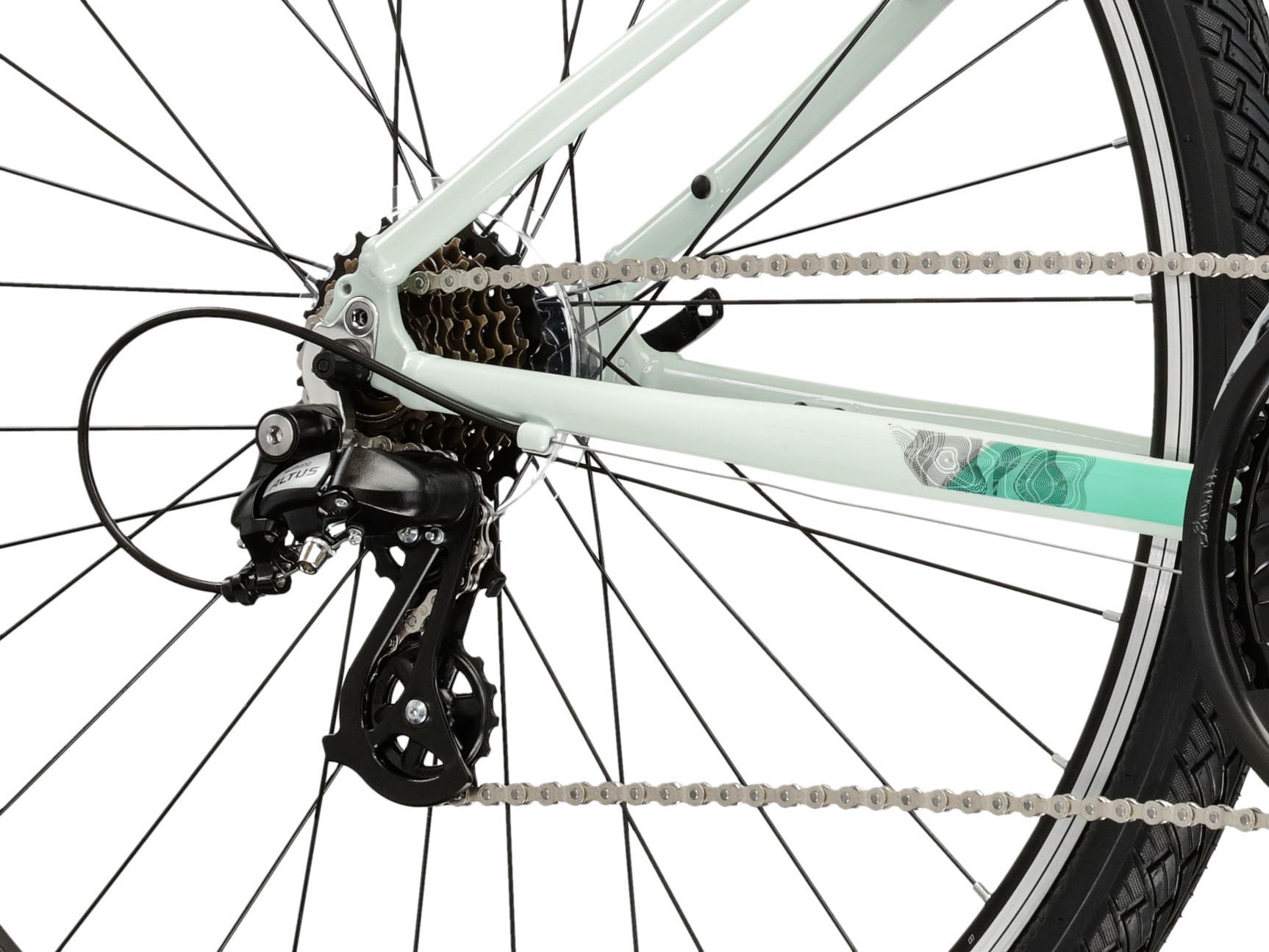 Kross Crossrad »Crossrad Damen 28" Evado 2.0 mint 21 Gänge« 21 Gang Shimano ALTUS M310 Schaltwerk Kettenschaltung