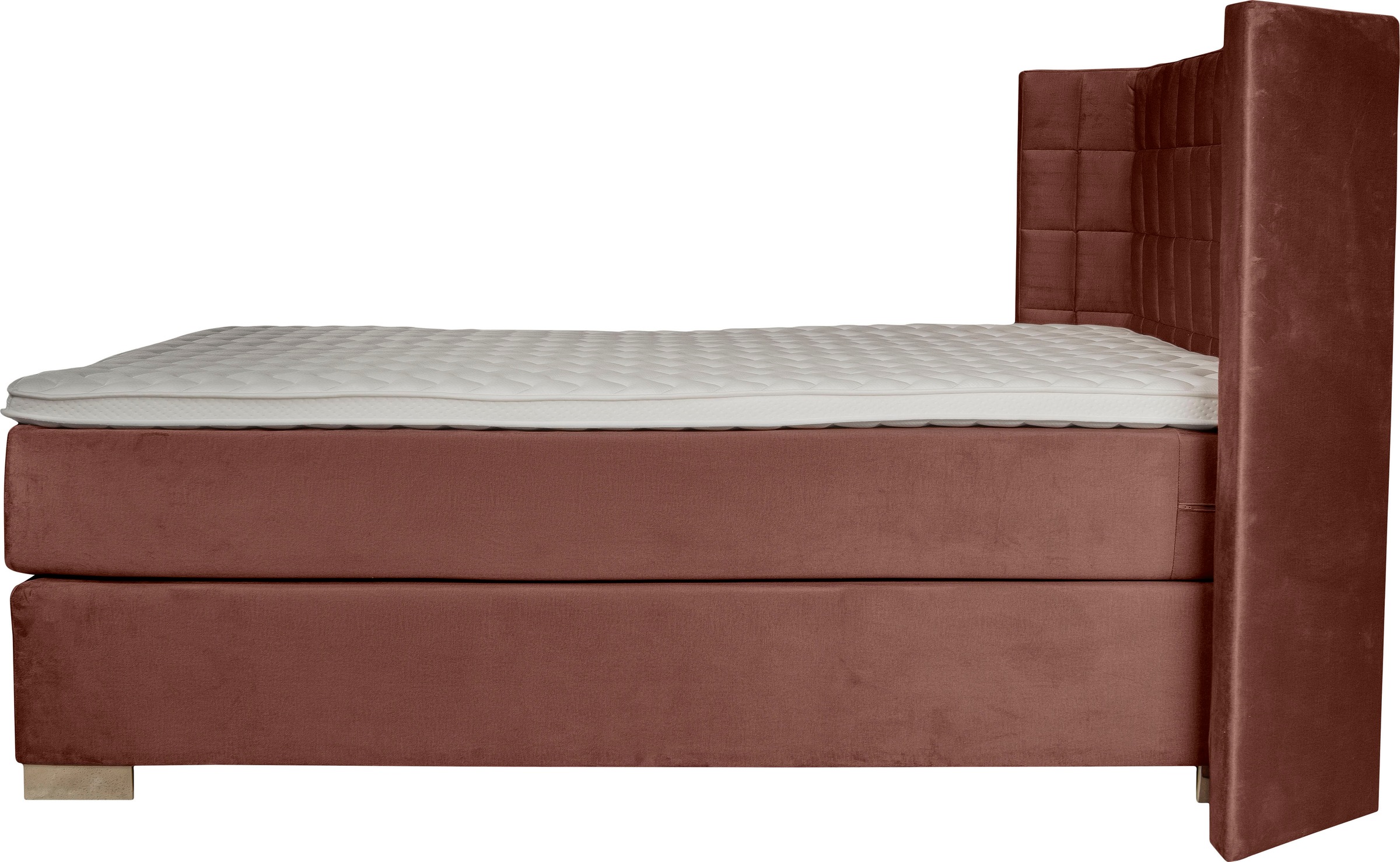 Places of Style Boxspringbett »Piazza«, mit Steppung und Kopfteil mit seitlichen Flügeln