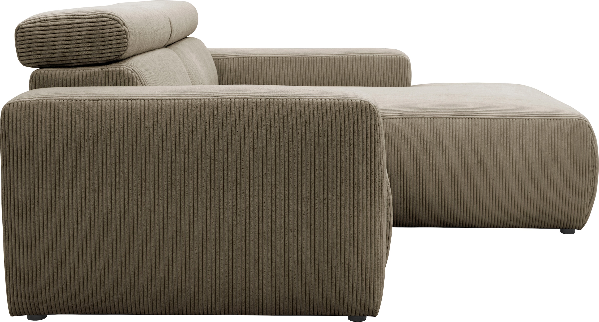 DOMO collection Ecksofa »Brandon kleine Ausführung B/T/H: 214/100/80 cm«, Mit Kopfteilverstellung, auch in Leder und Cord, L-Form