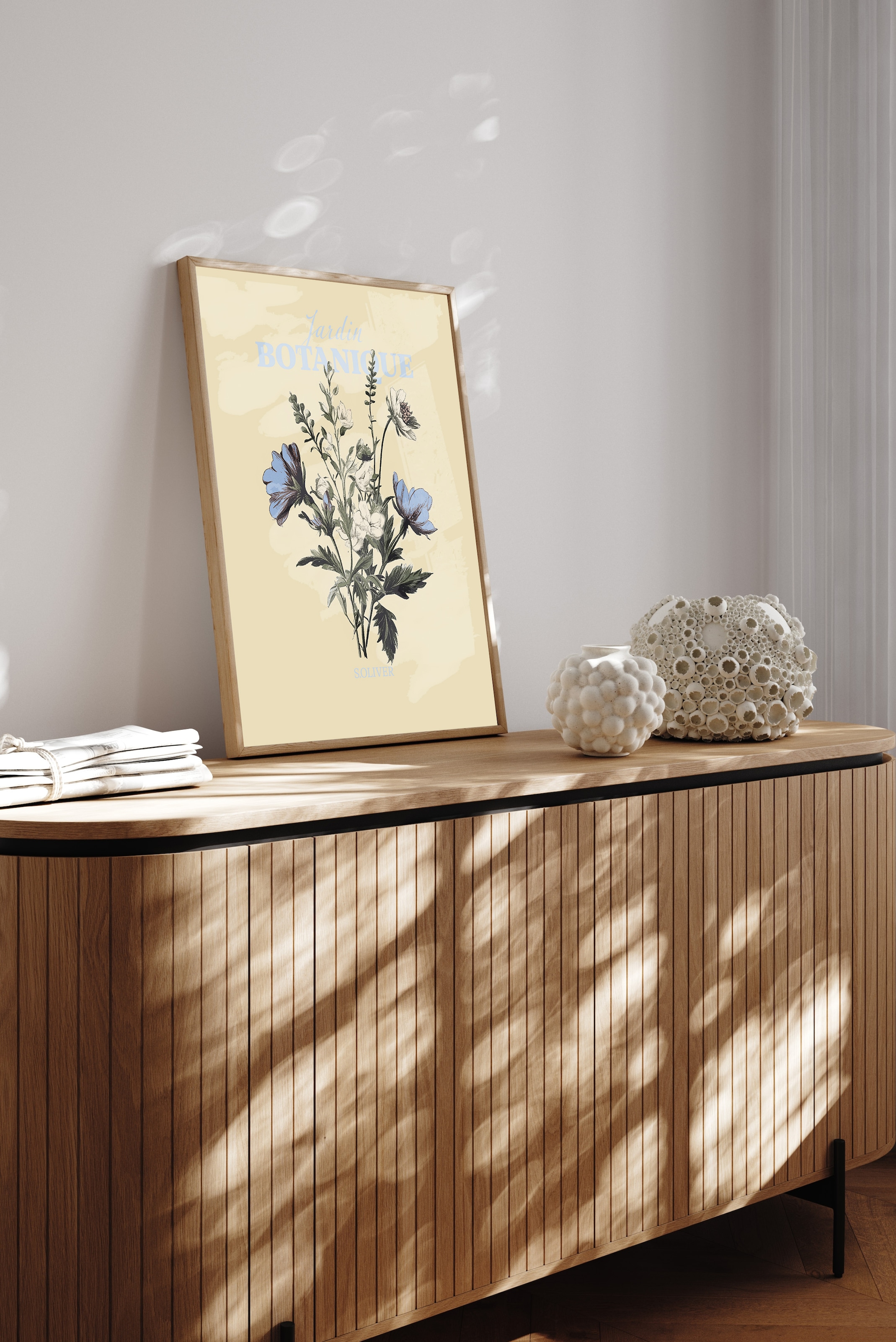 s.Oliver Kunstdruck »Ein Blumenstrauß, Blumenbucket in gelb« Kunst | Schriftzug | Schriftzüge | Sprüche 1 Stk. tlg. gerahmt, Rahmen aus Holz, Echtholz