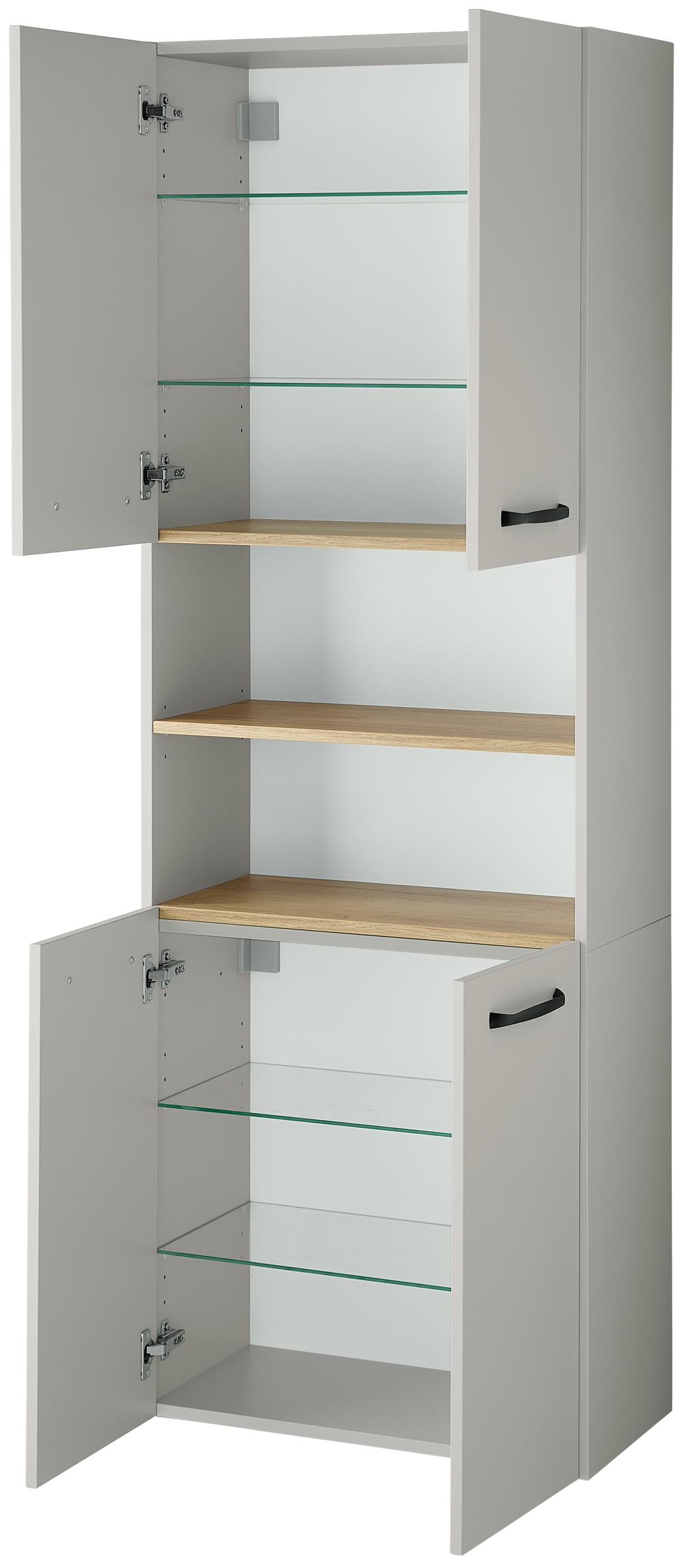 Saphir Hochschrank »Quickset 500, Badschrank 61,6 cm breit, 4 Türen« 4 Einlegeböden, 1 offenes Fach, Badezimmer-Hochschrank