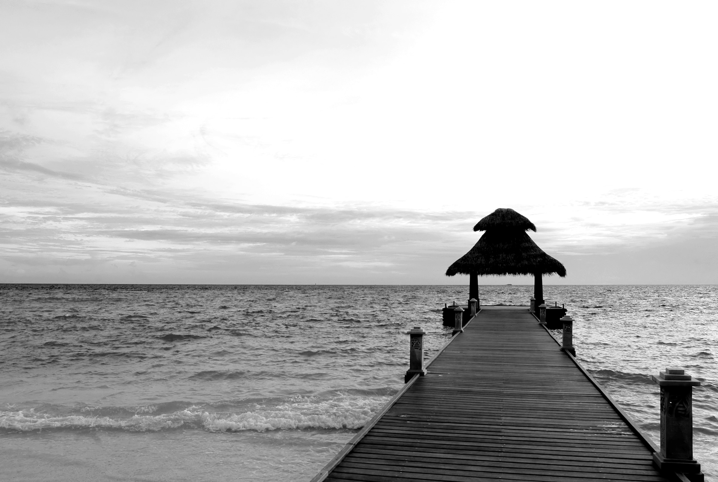 Papermoon Fototapete »Strand Schwarz & Weiß« günstig online kaufen