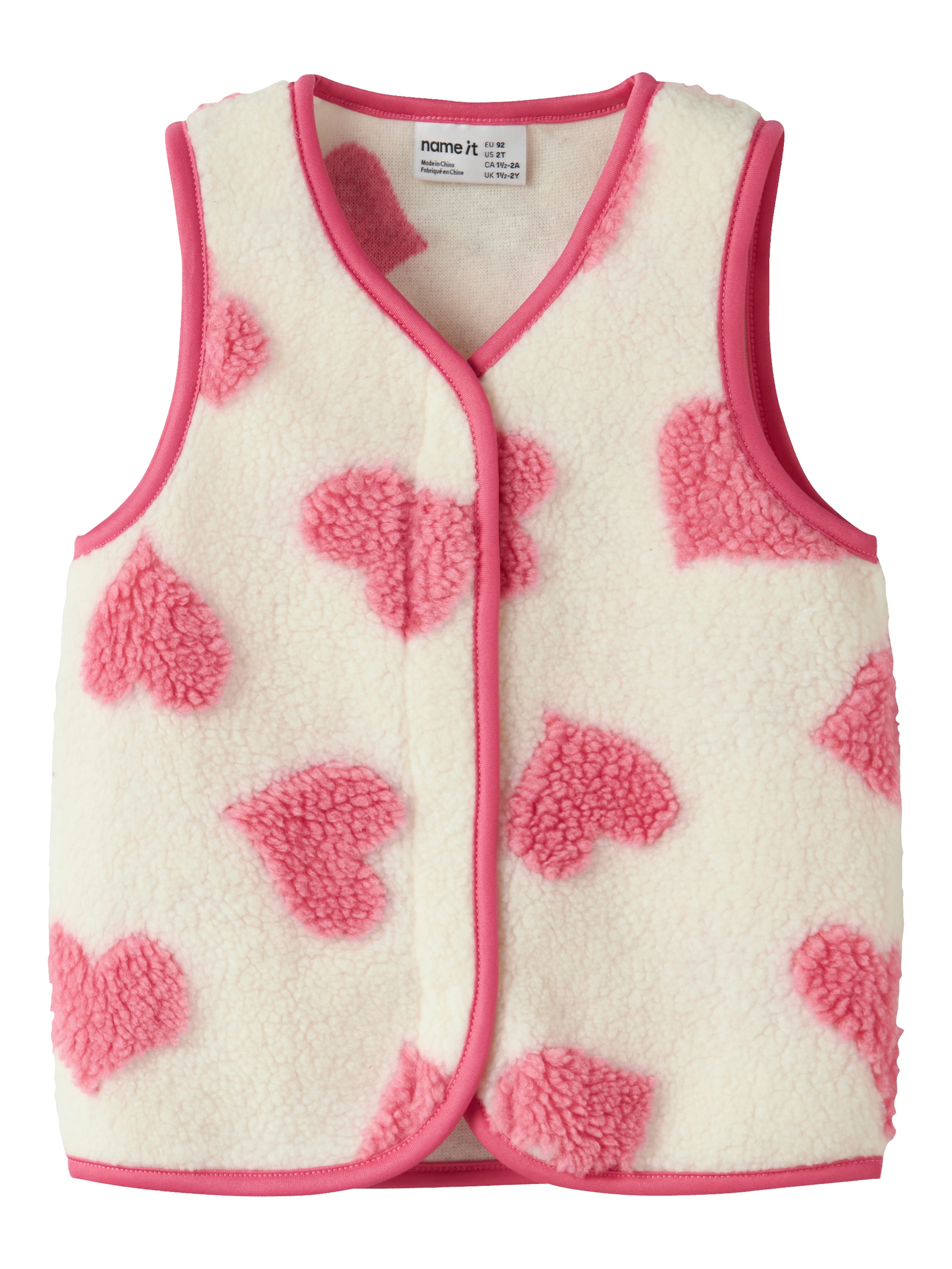 Name It Fleeceweste »NMFLARA TEDDY VEST« aus Polyester, normal geschnitten, mit V-Ausschnitt
