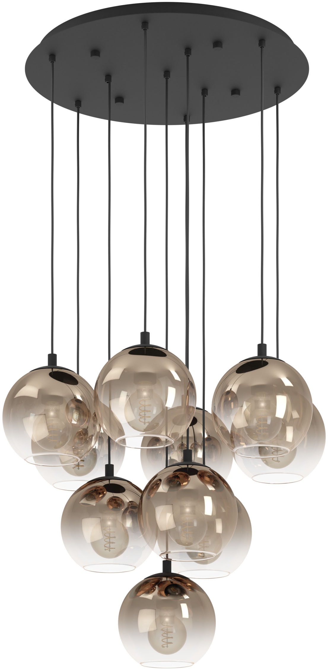 EGLO Hängeleuchte »ARISCANI 1 Pendellampe - Stahl - E27 - 10X60W - IP20« E2 günstig online kaufen