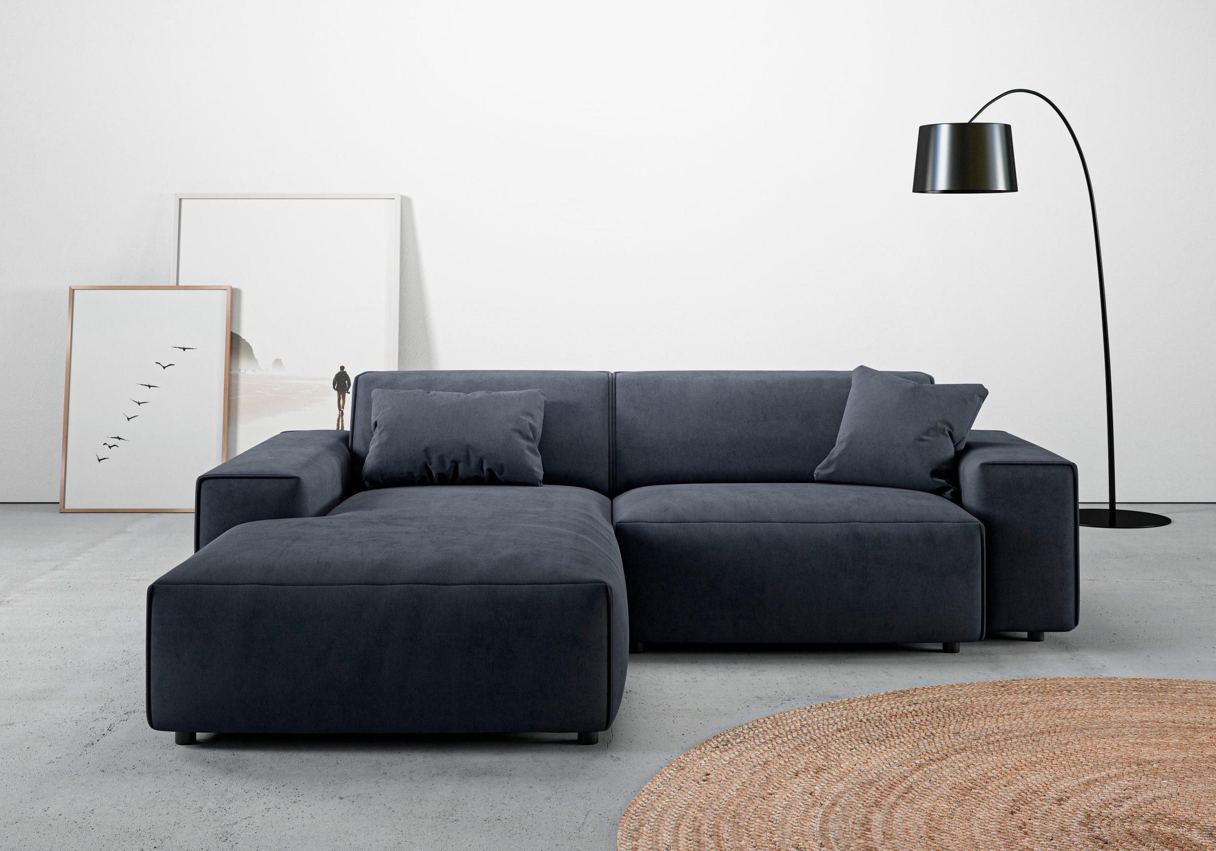 andas Ecksofa »Glimminge L-Form auch in Breitcord, Feincord + Easy care-Bezug,«, Breite 234, Zierkissen
