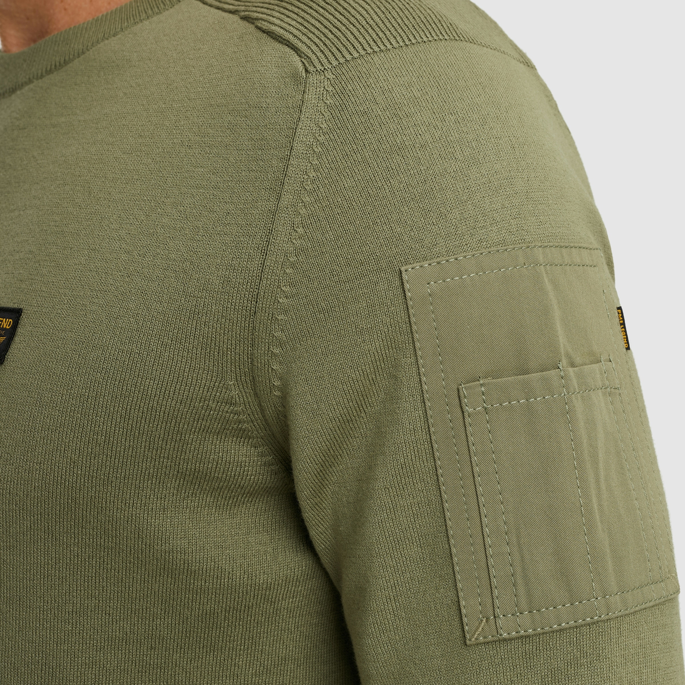 PME LEGEND Rundhalspullover, mit Logo Stickerei