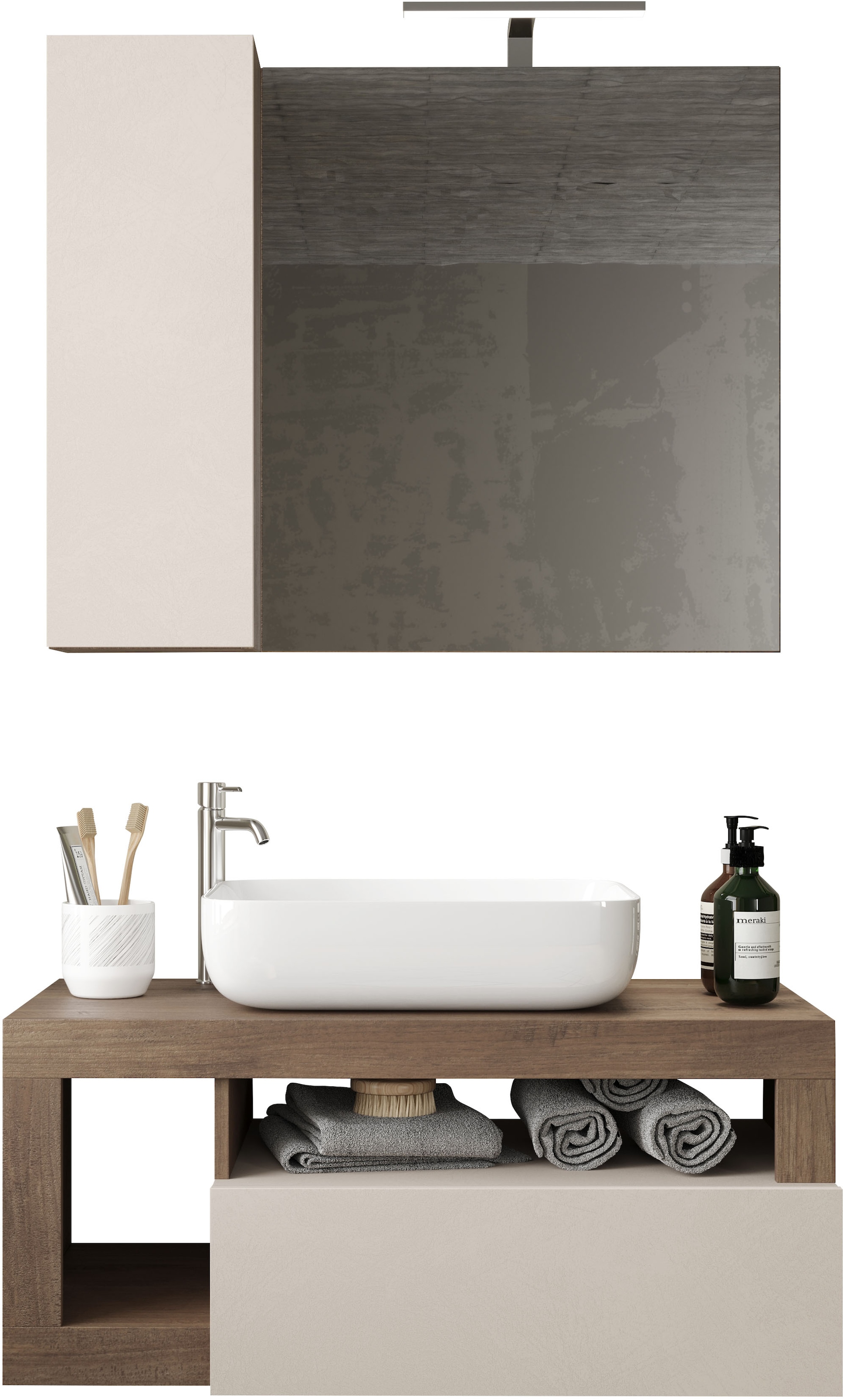 welltime Badmöbel-Set »Hamburg, Badezimmerset 2tlg. Breite 92 cm, Badmöbel, günstig online kaufen