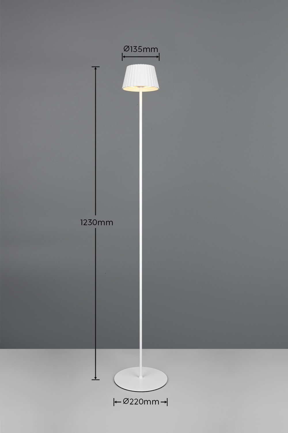 REALITY Leuchten LED Außen-Stehlampe »SUAREZ«, 1 flammig, Leuchtmittel LED-Board | LED fest integriert, Outdoor Akku Stehleuchte 123 cm, Touch-Dimmer, USB-C Anschluss, IP44