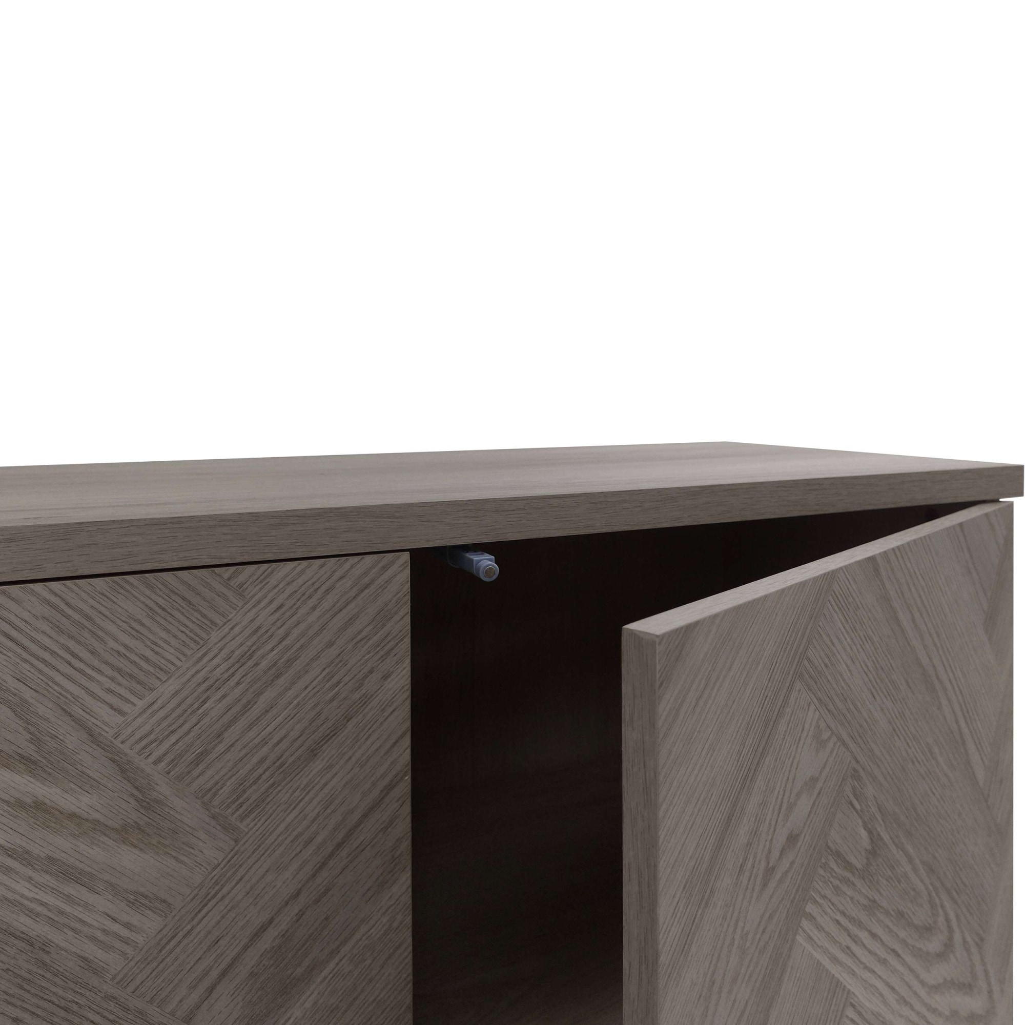 Leonique Sideboard »Eadwine« Kommode, Push-to-open, Türen mit Fischgräten Muster, Breite 130 cm