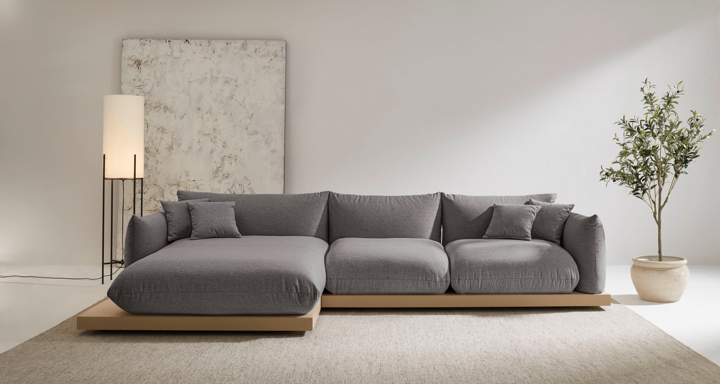 OTTO home Ecksofa »Kalix, Polsterecke mit kräftigem Holz-Plateau, moderne C günstig online kaufen
