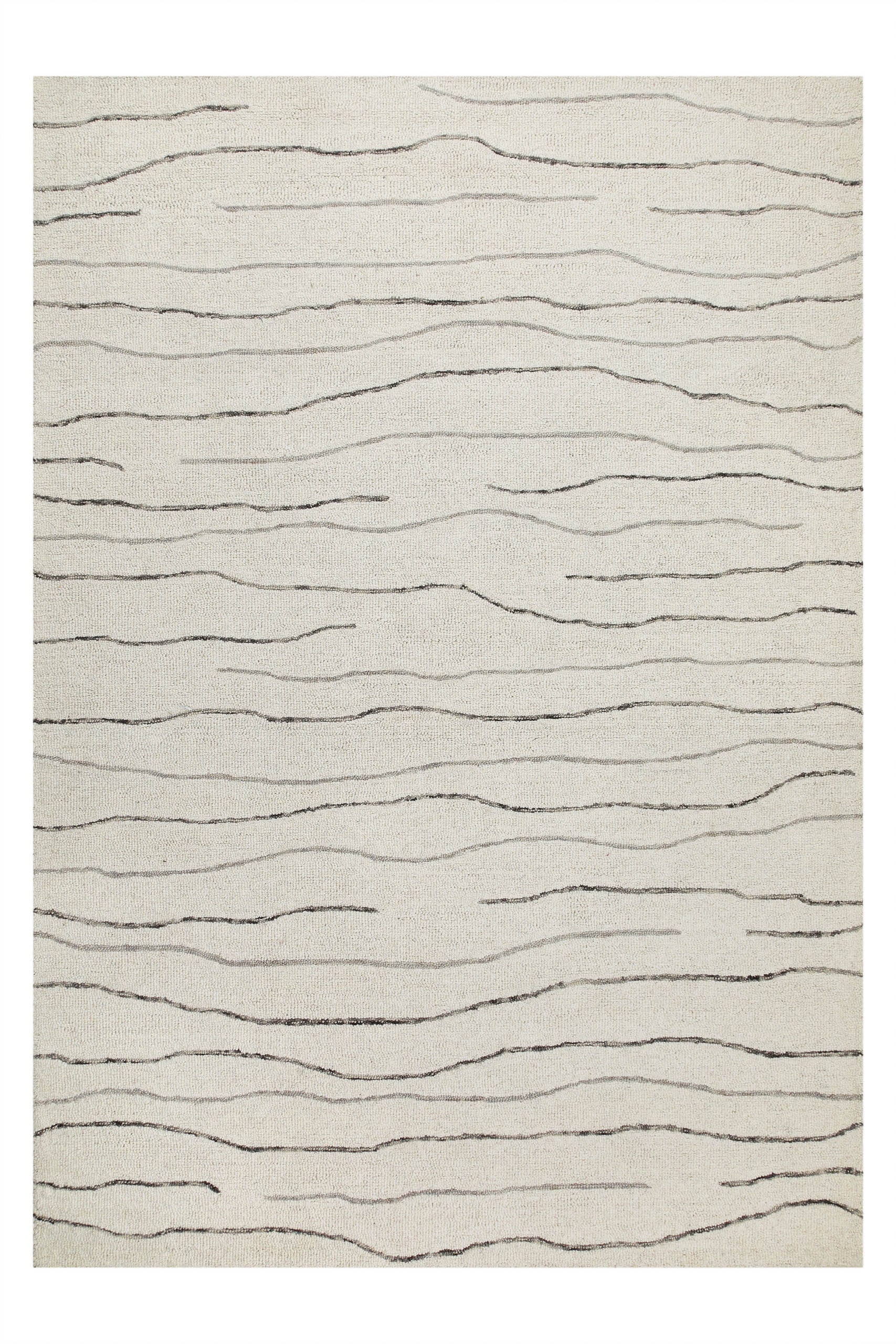 Wecon home Wollteppich »Hamptons ELEVEN«, rechteckig, 10 mm Höhe, Läufer, Schurwolle, Kurzflor, Wohnzimmer, Schlafzimmer, Wellen