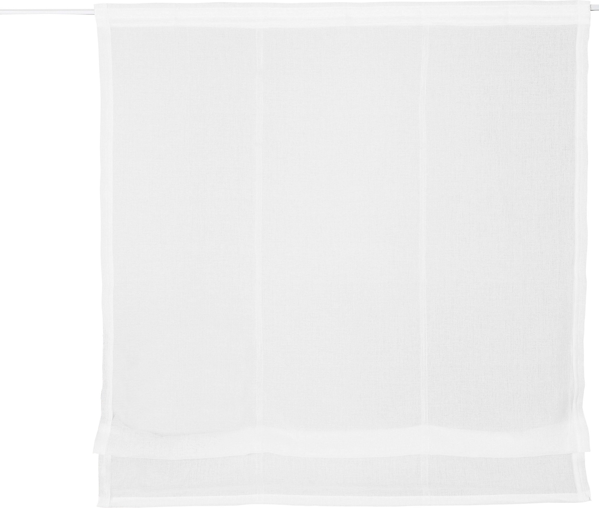 my home Raffrollo »TENDER« mit Klettband transparent, Leinen Optik mit Struktur, monochrom