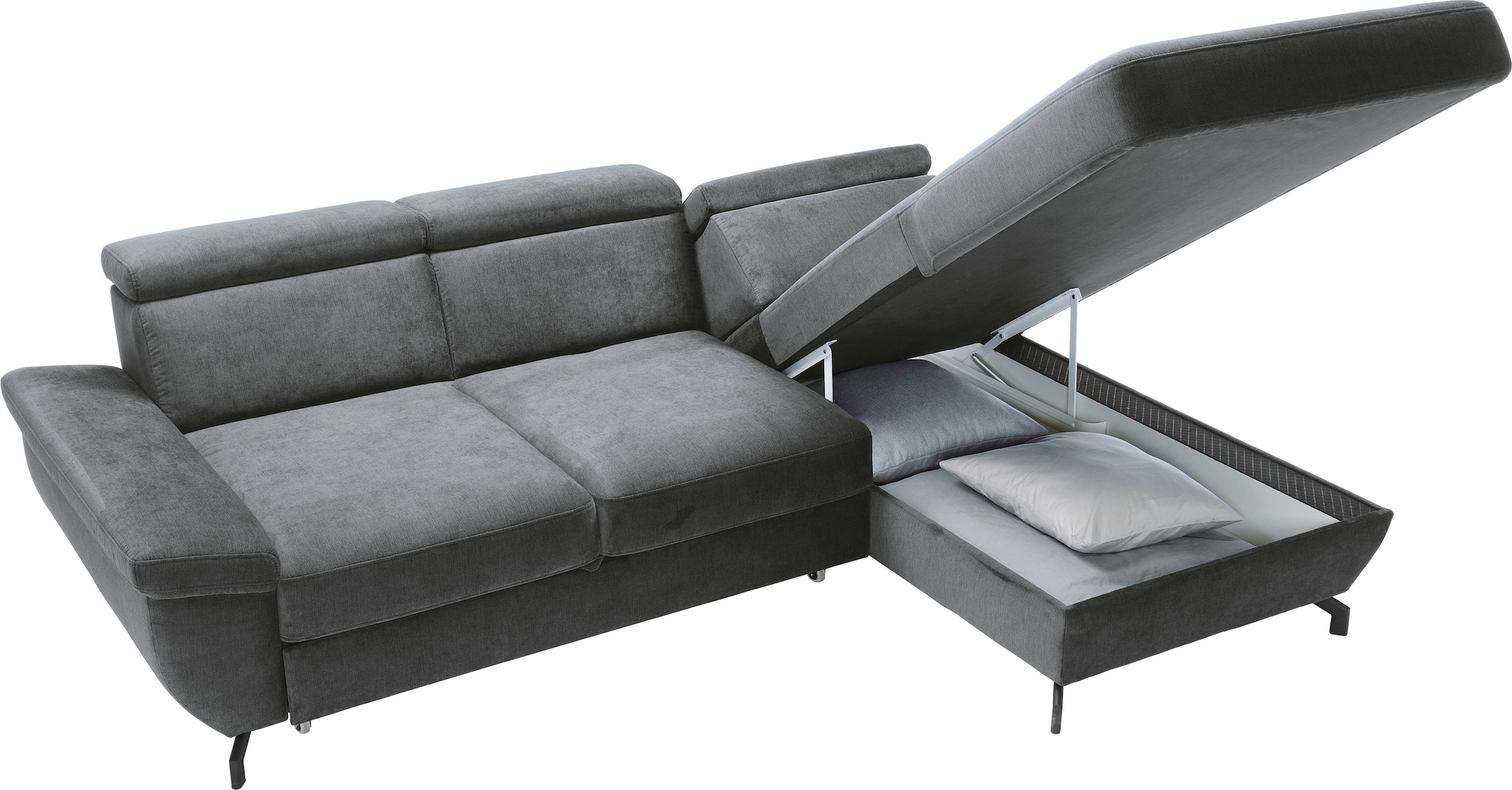 TRENDMANUFAKTUR Ecksofa »Rima, multifunktionales Sofa, L-Form,«, mit Bettfunktion, Bettkasten, Kopf- und Sitztiefenverstellung