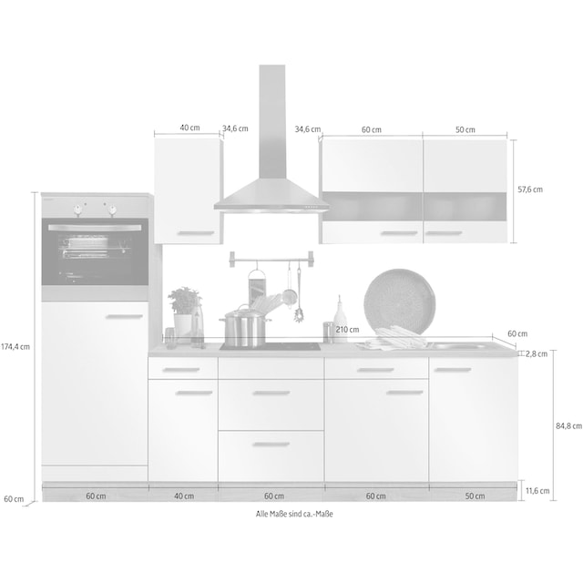 OPTIFIT Küchenzeile »Kalmar«, ohne E-Geräte, Breite 270 cm online bestellen