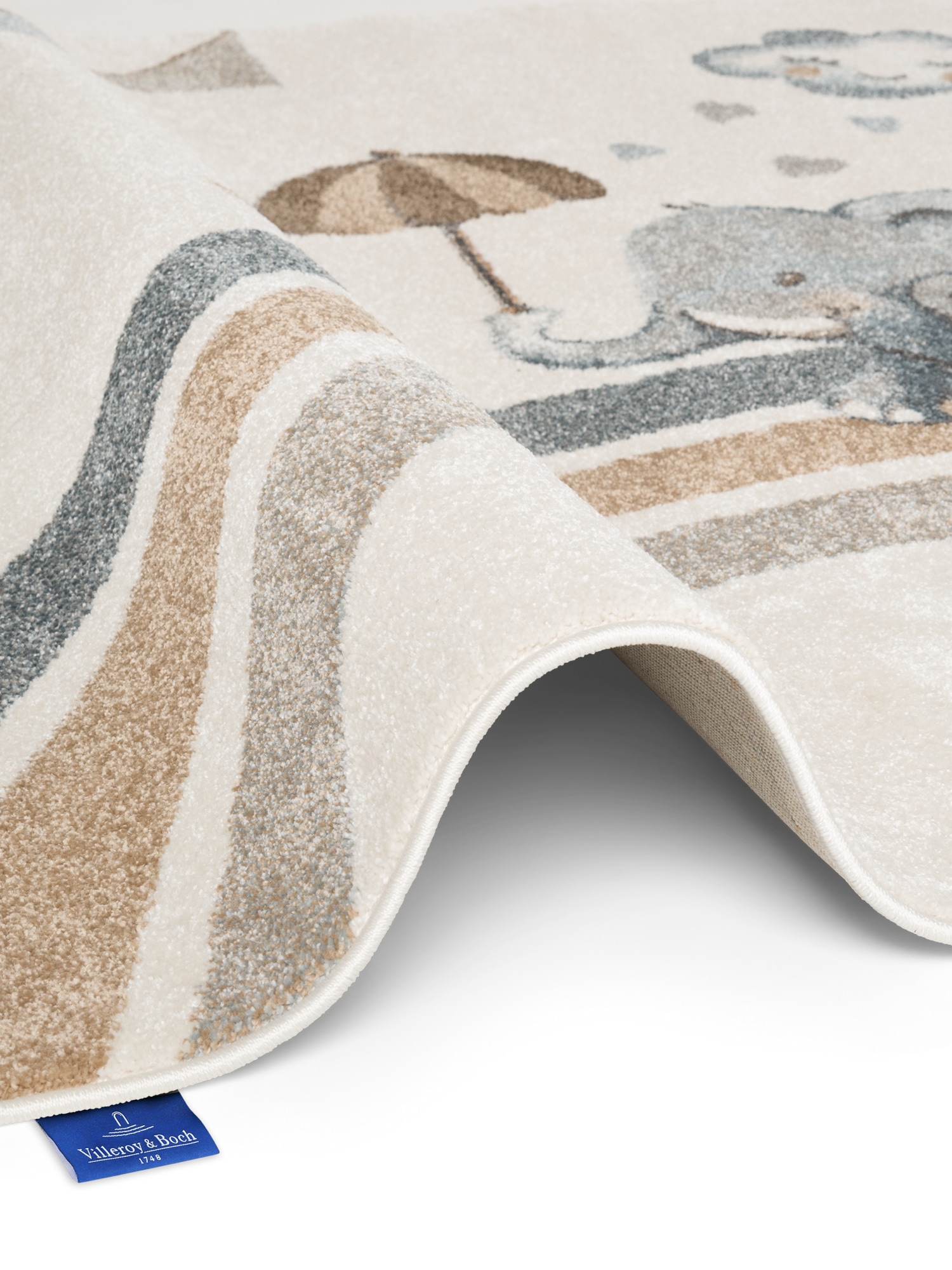 Villeroy & Boch Kinderteppich »Walk like an Elephant Rainy Party Teppich« rechteckig 9 mm Höhe Spielteppich weich, Kinderzimmer, Boho Kids Spielunterlage, Tieremotiv