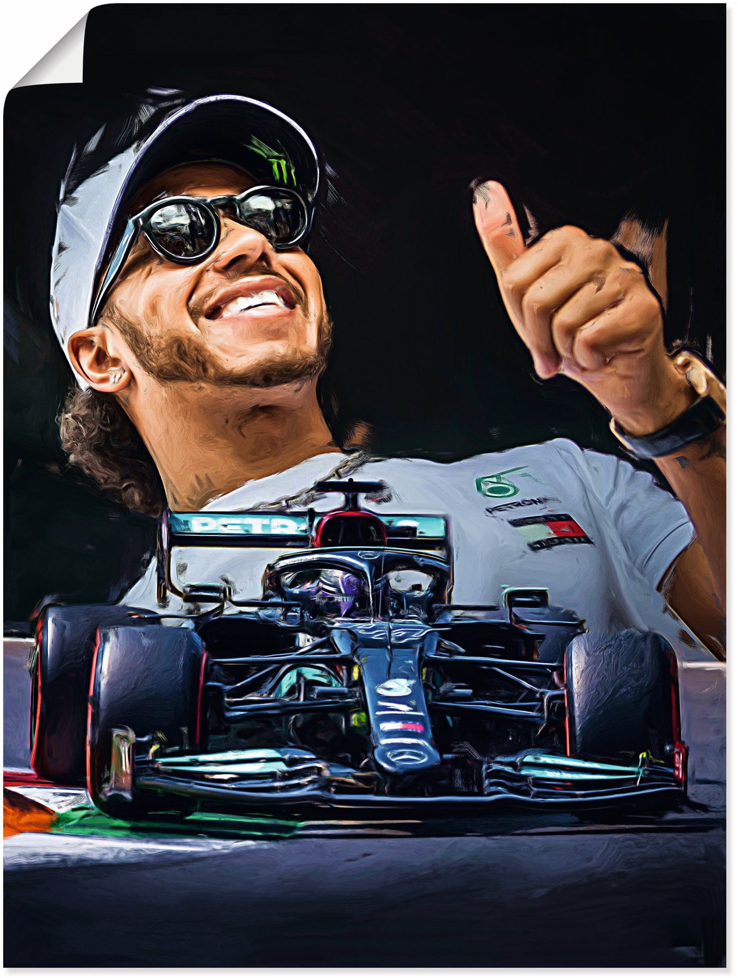 Artland Wandbild »Sir Lewis Hamilton alias LH44«, Auto, (1 St.), als Alubil günstig online kaufen