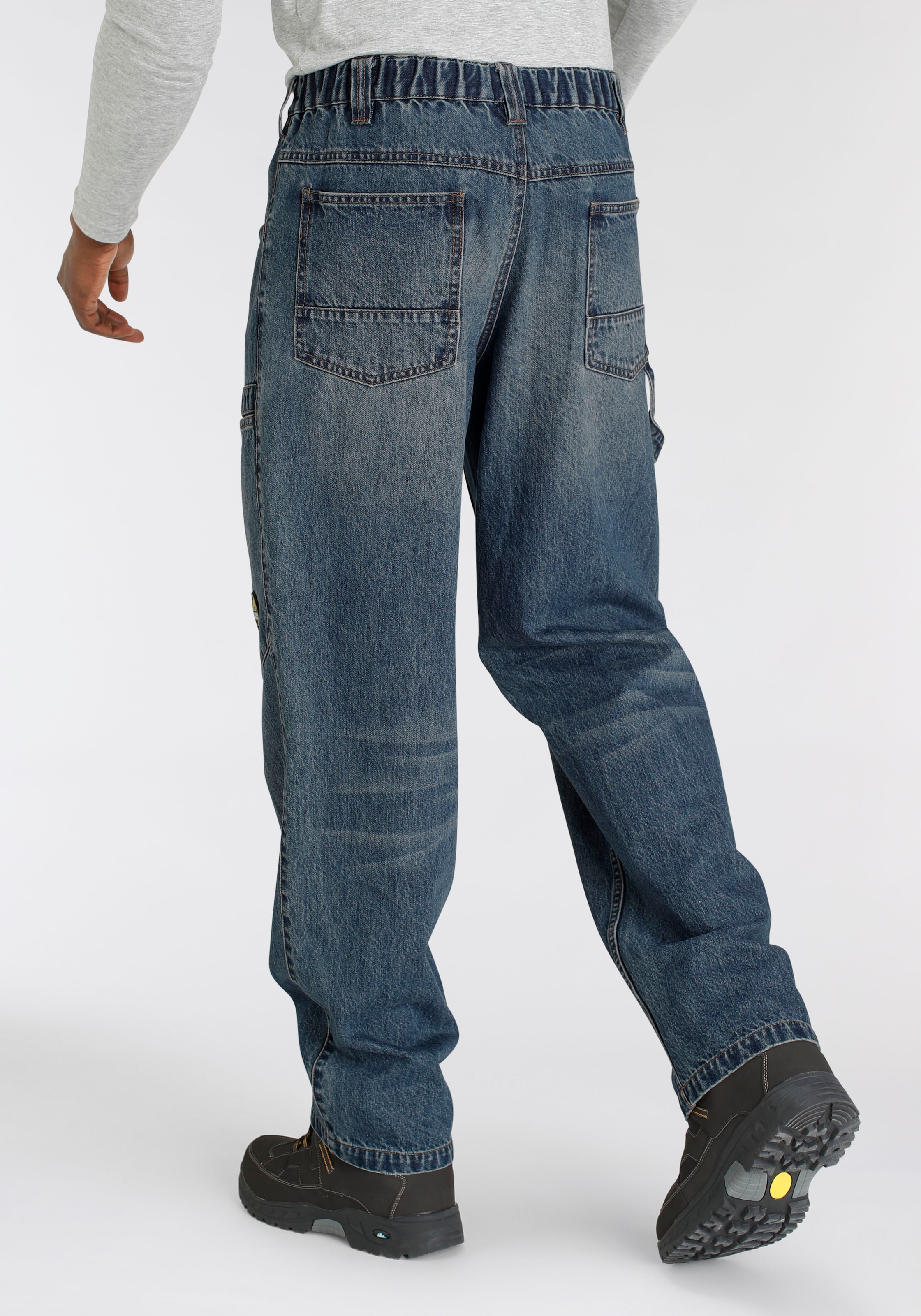 Northern Country (aus comfort 6 kaufen Baumwolle, Jeans«, Bund, praktischen Arbeitshose online Jeansstoff, fit), Taschen mit 100% robuster mit »Cargo dehnbarem