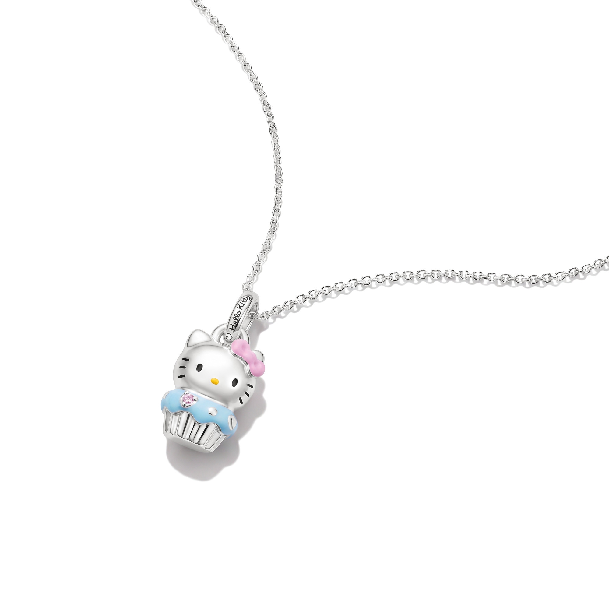 THOMAS SABO Kette mit Anhänger »THOMAS SABO ♡ Hello Kitty Halskette mit Muffin Charm« mit Zirkonia (synth.) - Emaille