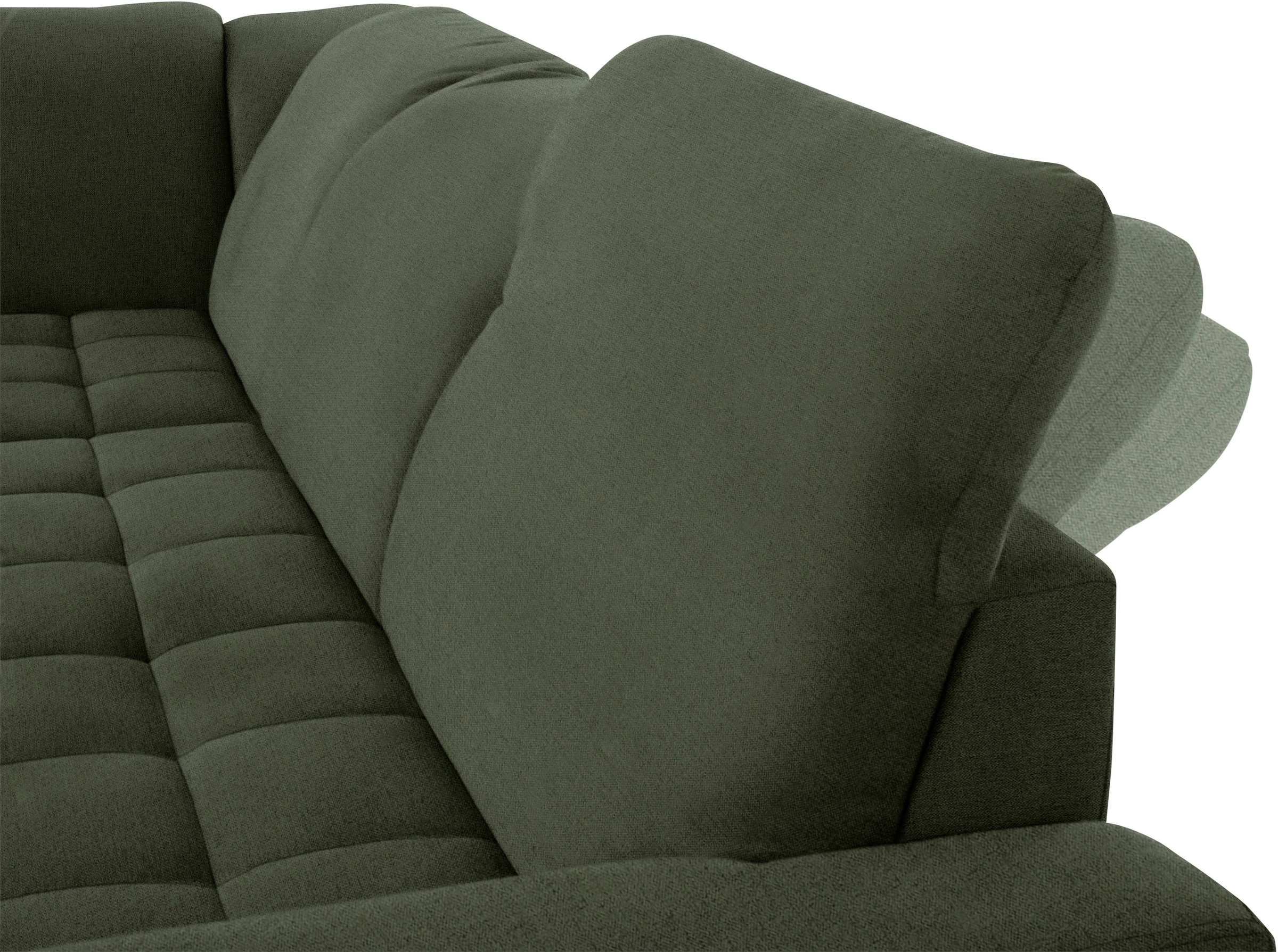 DOMO collection Ecksofa »Franzi, zeitlos und elegant, moderne Sitzheftung, L-Form«, wahlweise mit Kopfteilverstellung (dann Breite: 275 cm)