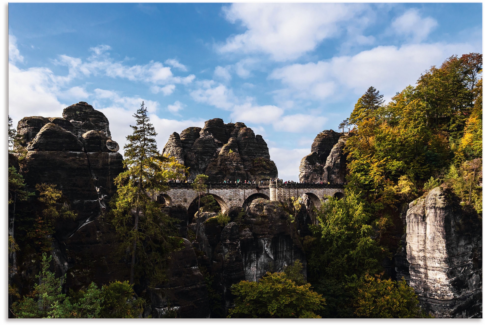 Artland Alu-Dibond-Druck »Bastei in der Sächsische Schweiz«, Berge & Alpenb günstig online kaufen