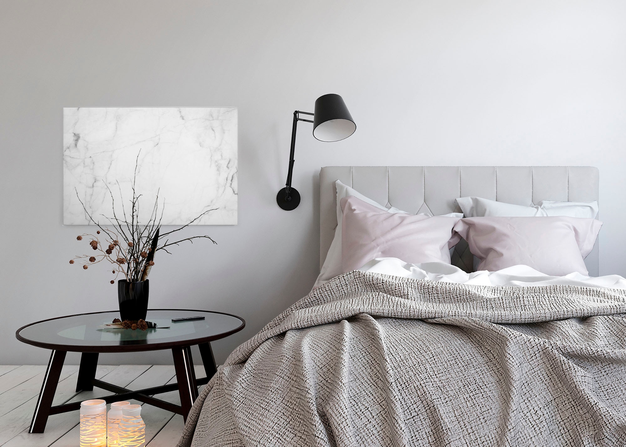 A.S. Création Leinwandbild »White Marble«, Kunst-Marmor-Kinder, (1 St.), Marmoroptik Marmor Keilrahmen Leinwand-Bild Wohnzimmer modern Wandbild