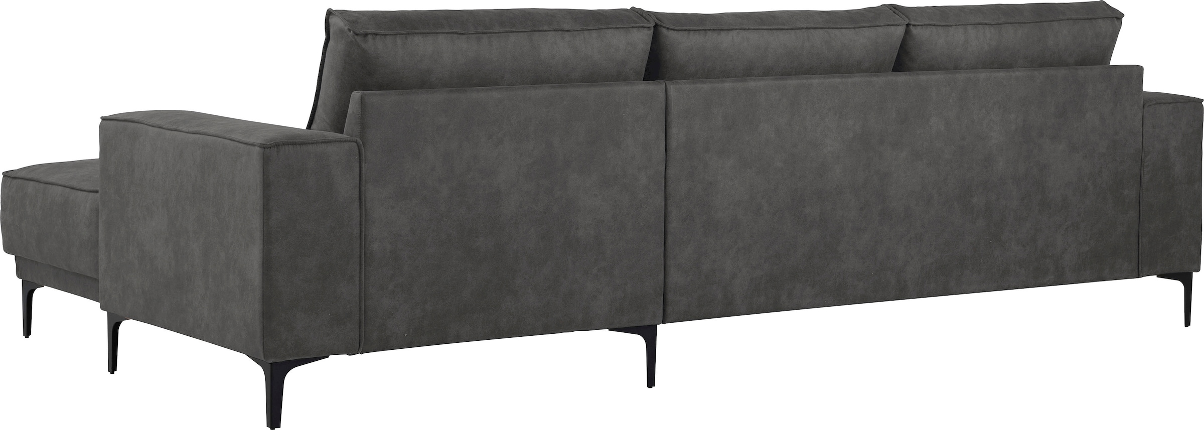 Places of Style Ecksofa »Polsterecke Oland, Struktur, Flachgewebe, Luxus-Microfaser, Boucle«, L-Form, 280 cm, Wellenunterfederung, Skandi-Design, Metallfüße
