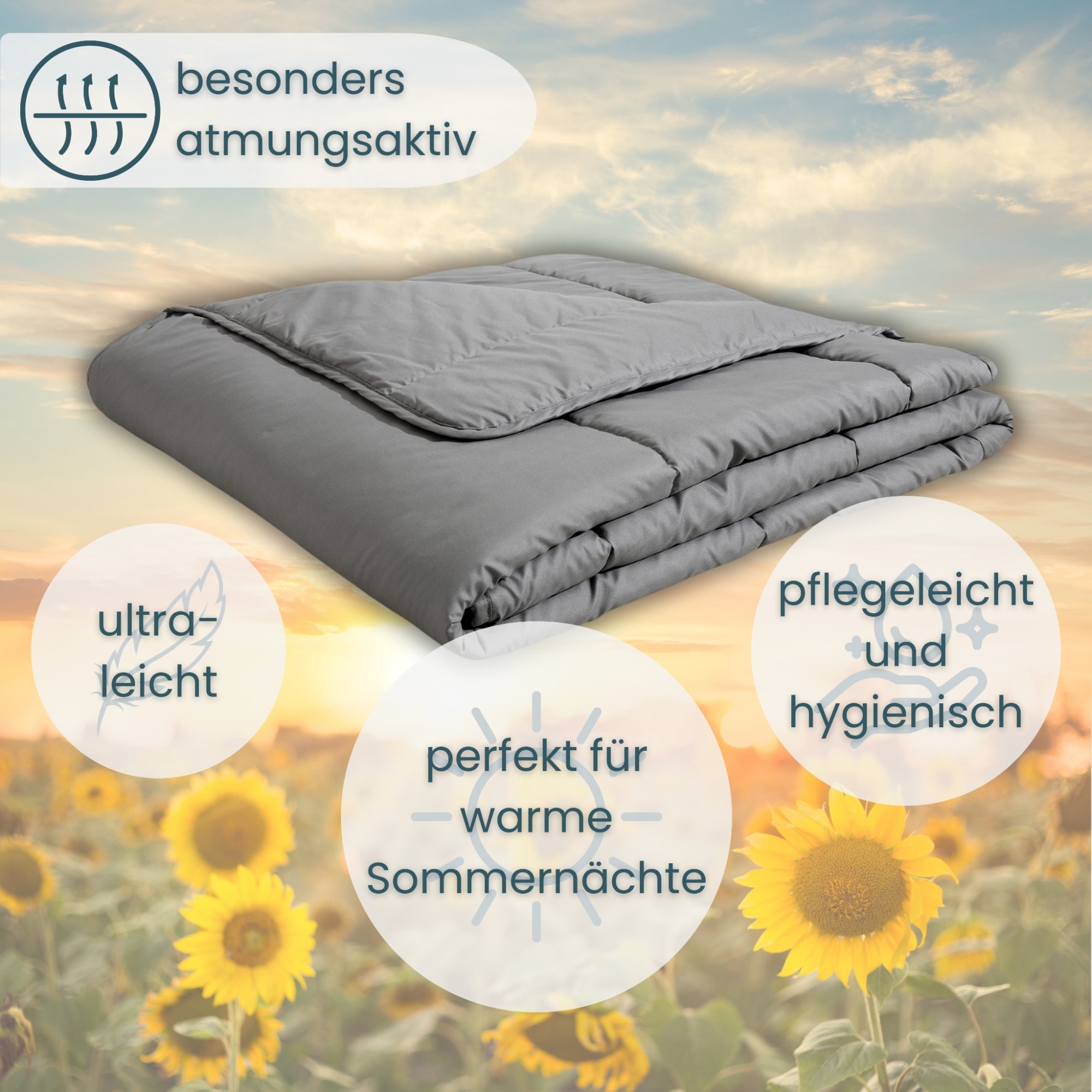OTTO home Microfaserbettdecke »Clarra, Bettdecke 135x200 cm, 155x220 cm, 200x200 cm« extraleicht Füllung Polyester Bezug Polyester 1 Stk. tlg. Bettdecken in grün & grau, Sommer, Winter, 4 Jahreszeiten, Decke