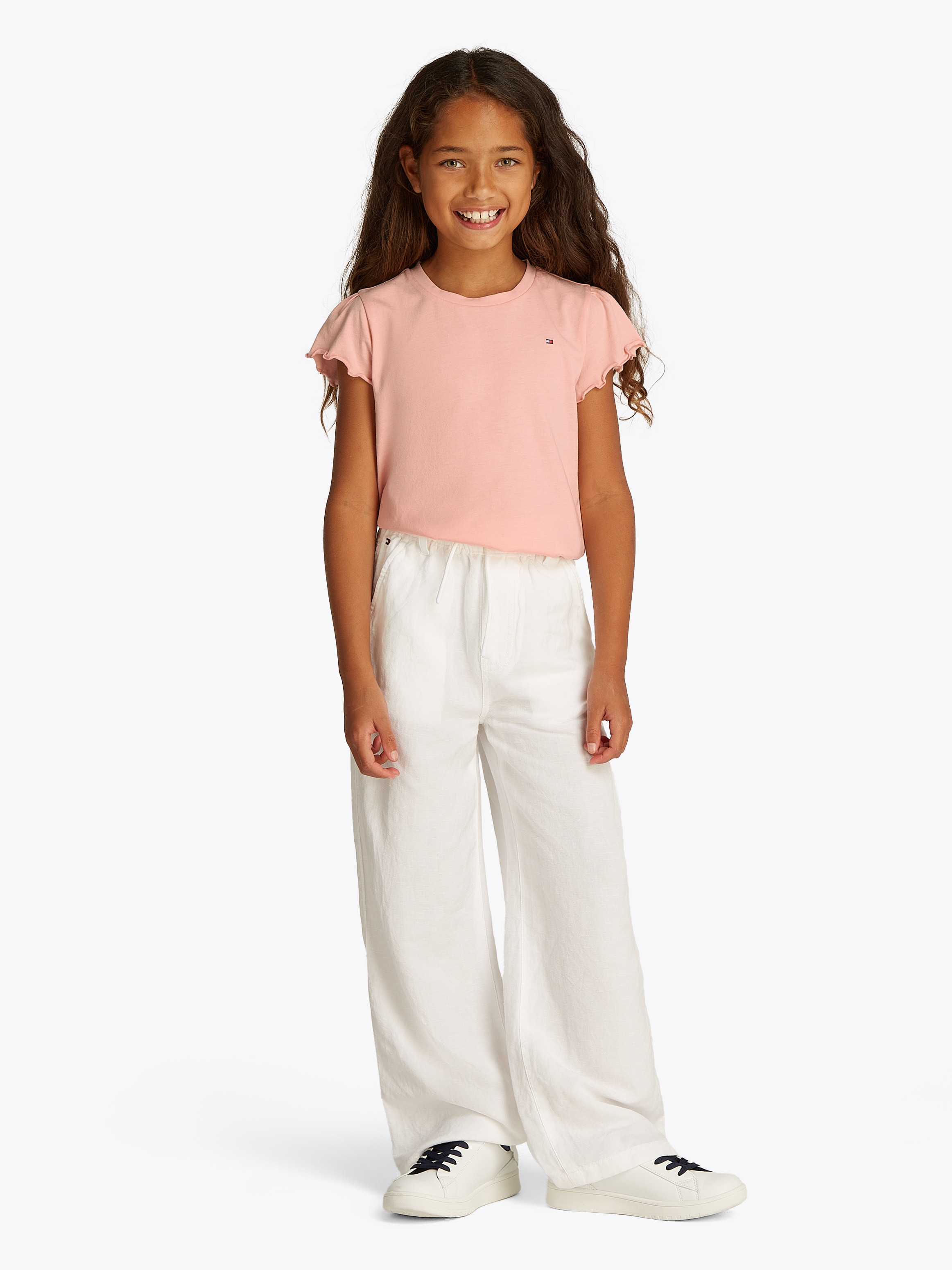 Tommy Hilfiger T-Shirt »ESSENTIAL RUFFLE SLEEVE TOP S/S«, mit gewelltem Ärmelabschluss
