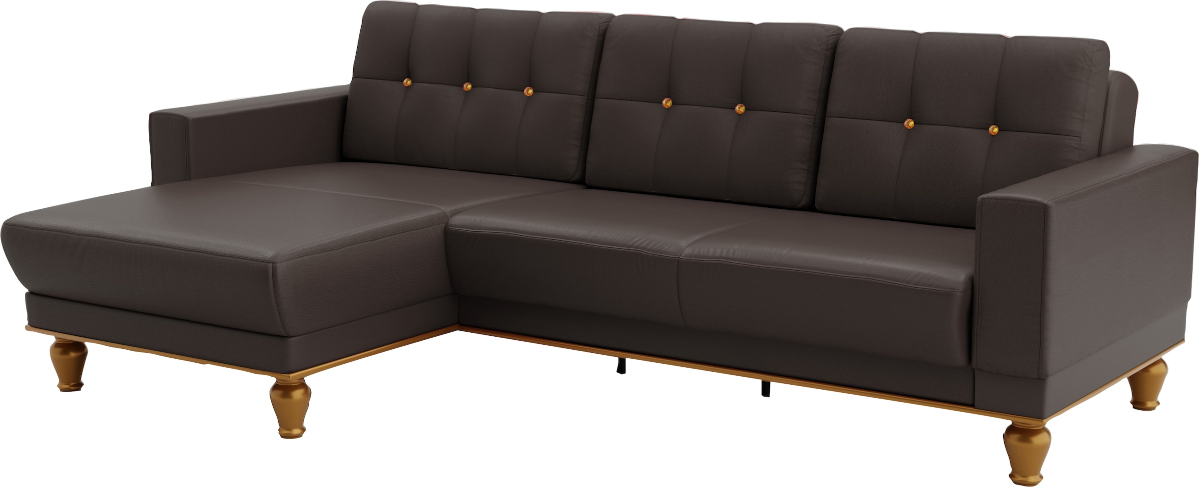 sit&more Ecksofa »Orient 5 L-Form«, mit Strass-Stein, wahlweise mit Bettfunktion und Bettkasten