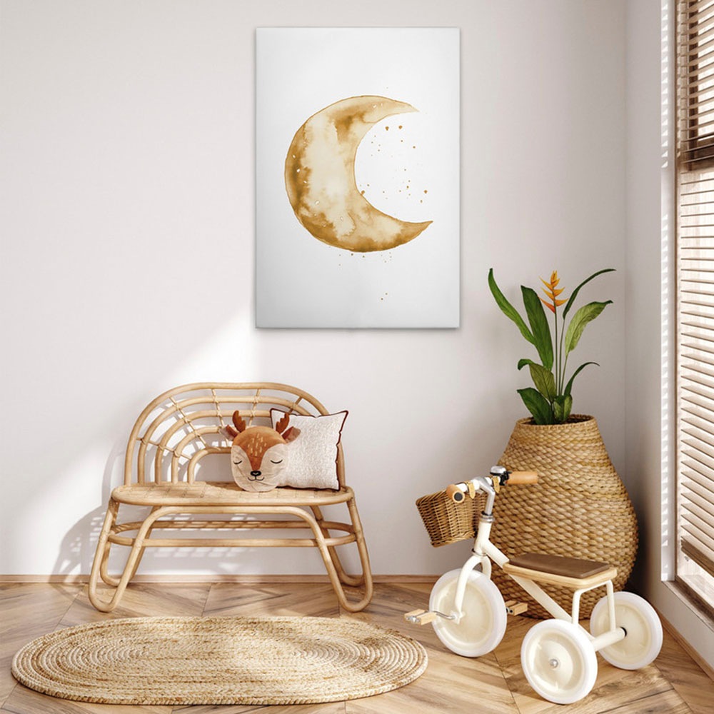 A.S. Création Leinwandbild »Golden Crescent - Wandbild Weiß Gelb Gold Keilr günstig online kaufen