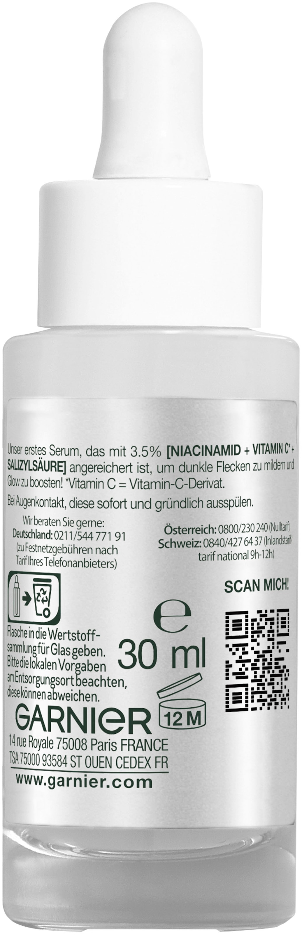 GARNIER Gesichtsserum »SkinActive Glow Booster Serum«, mit hoher Wirksamkeit