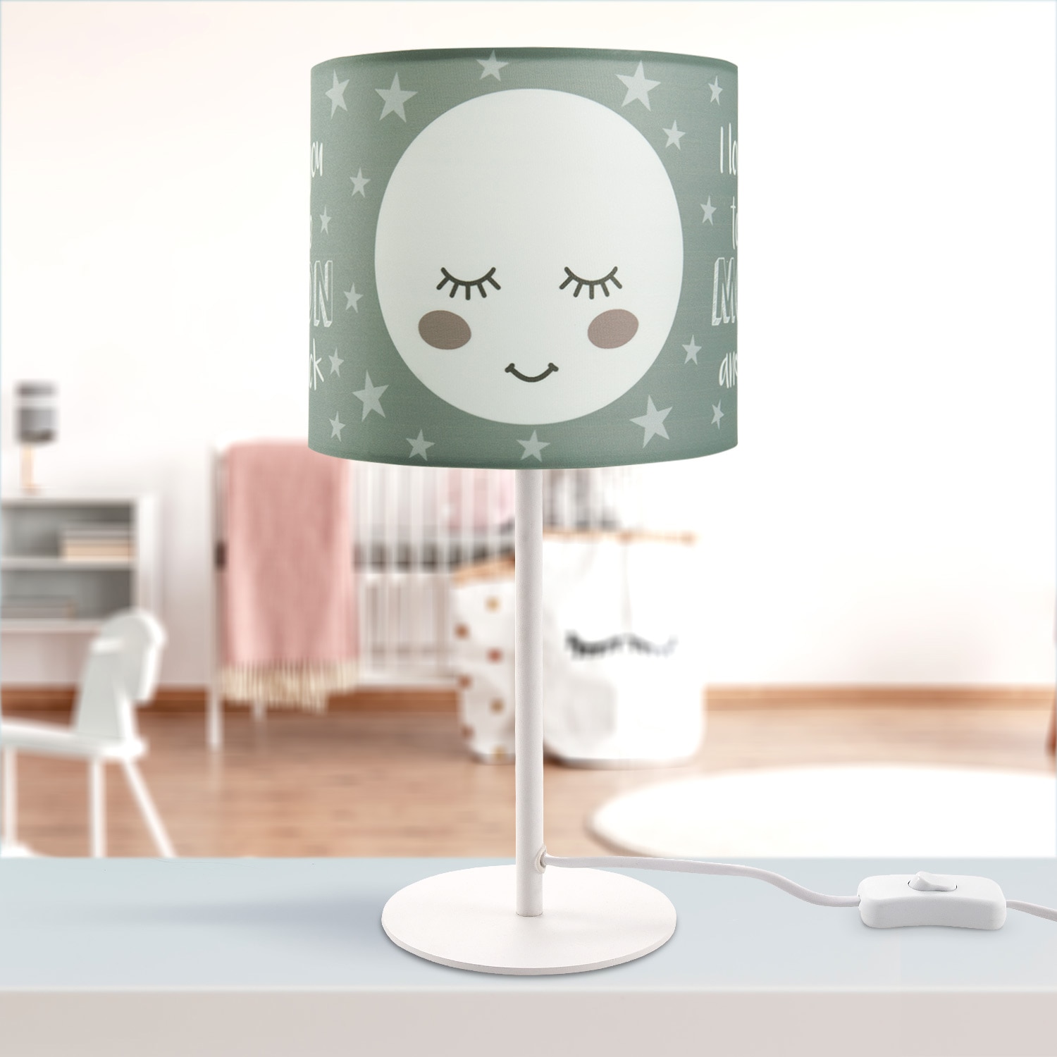 Kinderlampe bestellen Paco 1 103«, Kinderzimmer Tischleuchte Lampe online Mond-Motiv, LED Tischleuchte mit Home »Aleyna E14 flammig-flammig,