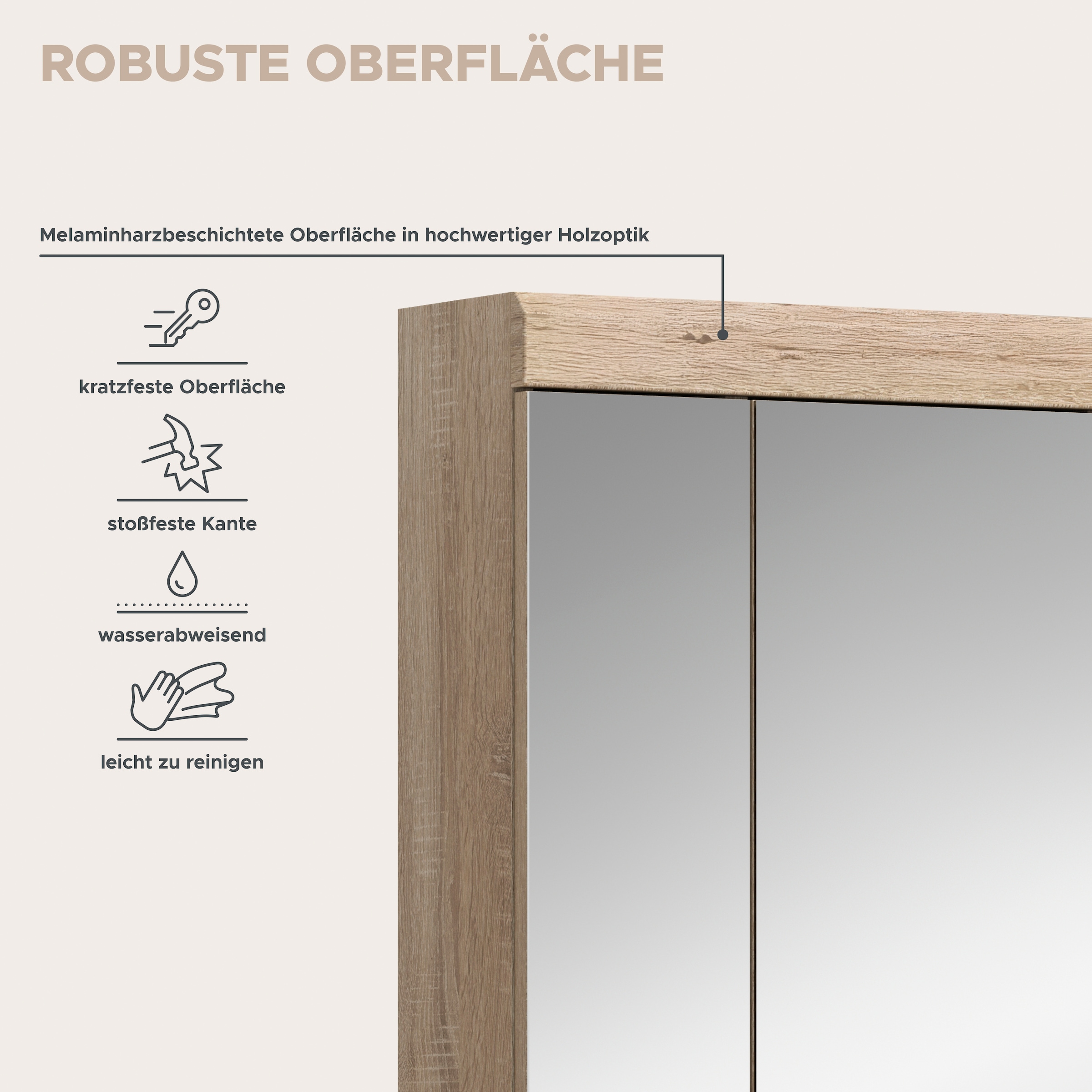 welltime Badezimmerspiegelschrank »SIENA, Breite 60cm, 3 Spiegeltüren, 9 Fächer, 6 Einlegeböden« TOPSELLER!, 1 Stk. tlg. in verschiedenen Farben erhältlich, Badmöbel, Spiegel, Badschrank, Bad