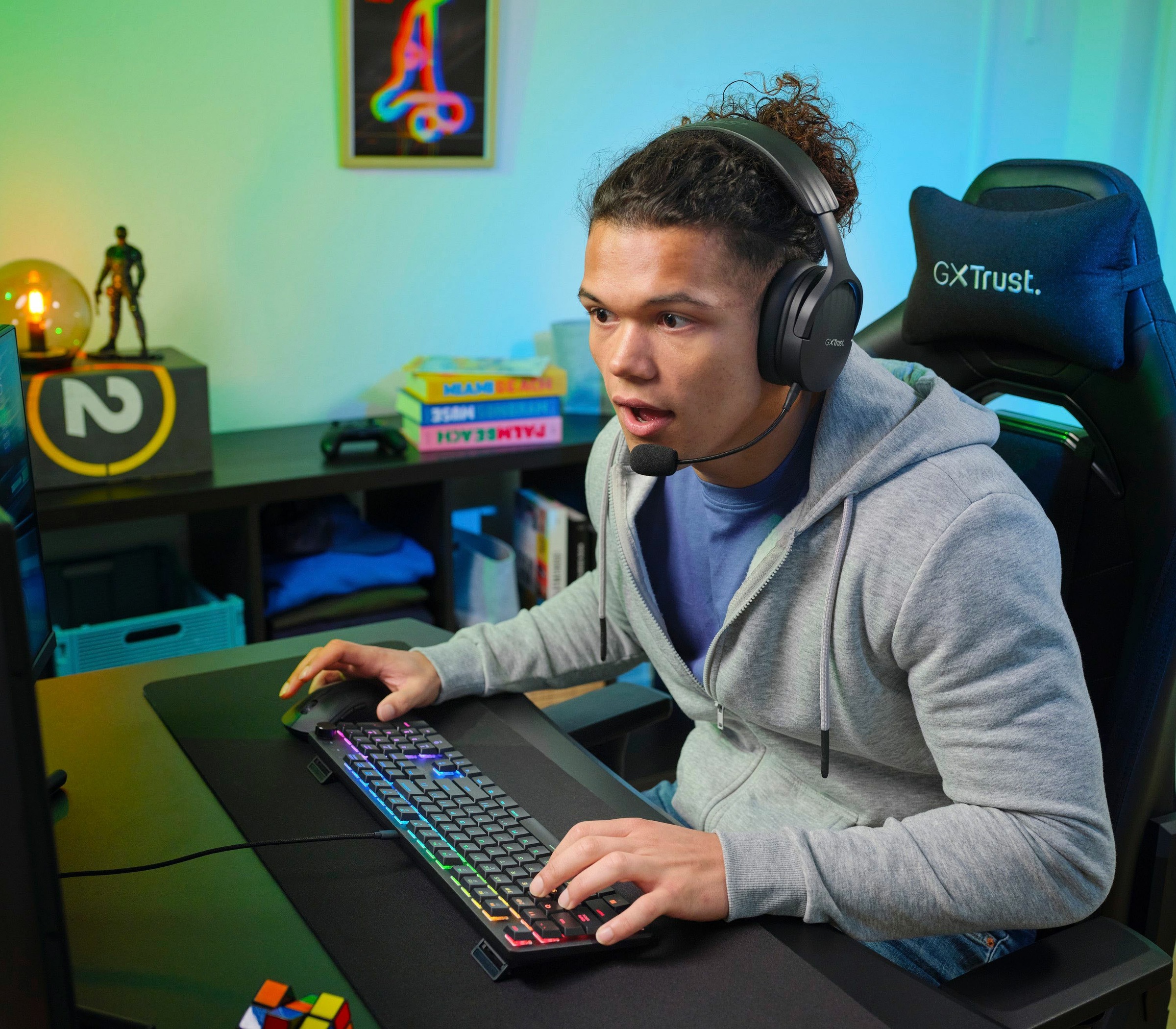 Trust Gaming-Tastatur »GXT 866 Torix«, (USB-Anschluss-Ziffernblock-Windows-Sperrtaste-Fn-Tasten)
