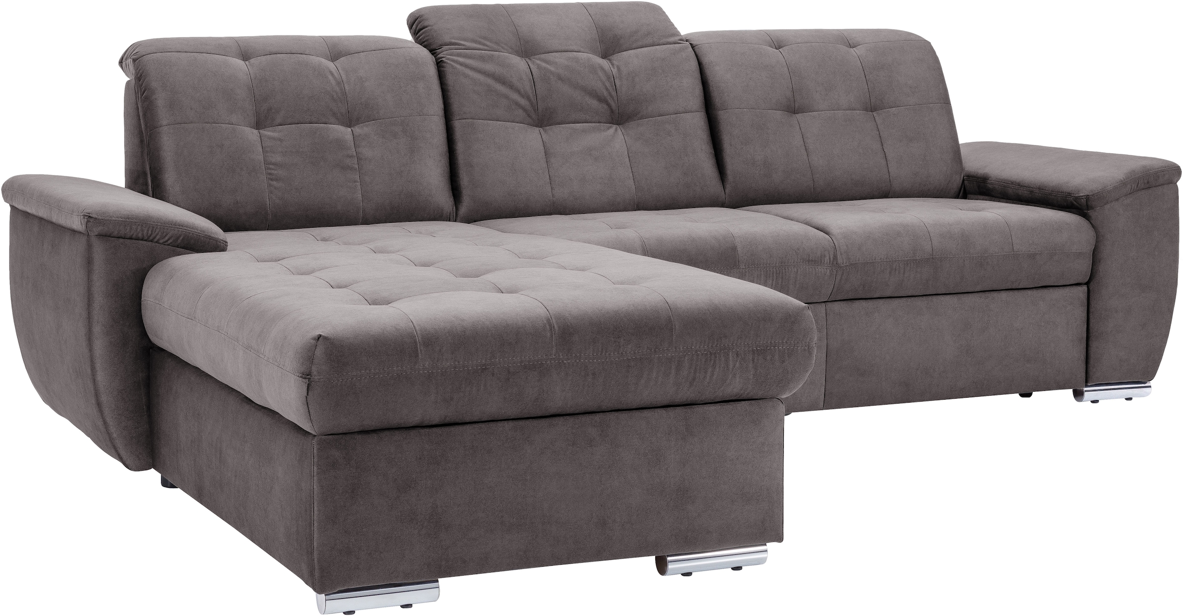 exxpo - sofa fashion Ecksofa »Derby Inkl. Kopfteilverstellung, wahlw. Bett & Bettkasten, L-Form«, EXTRA an Komfort zum Relaxen, Entspannen und Wohlfühlen