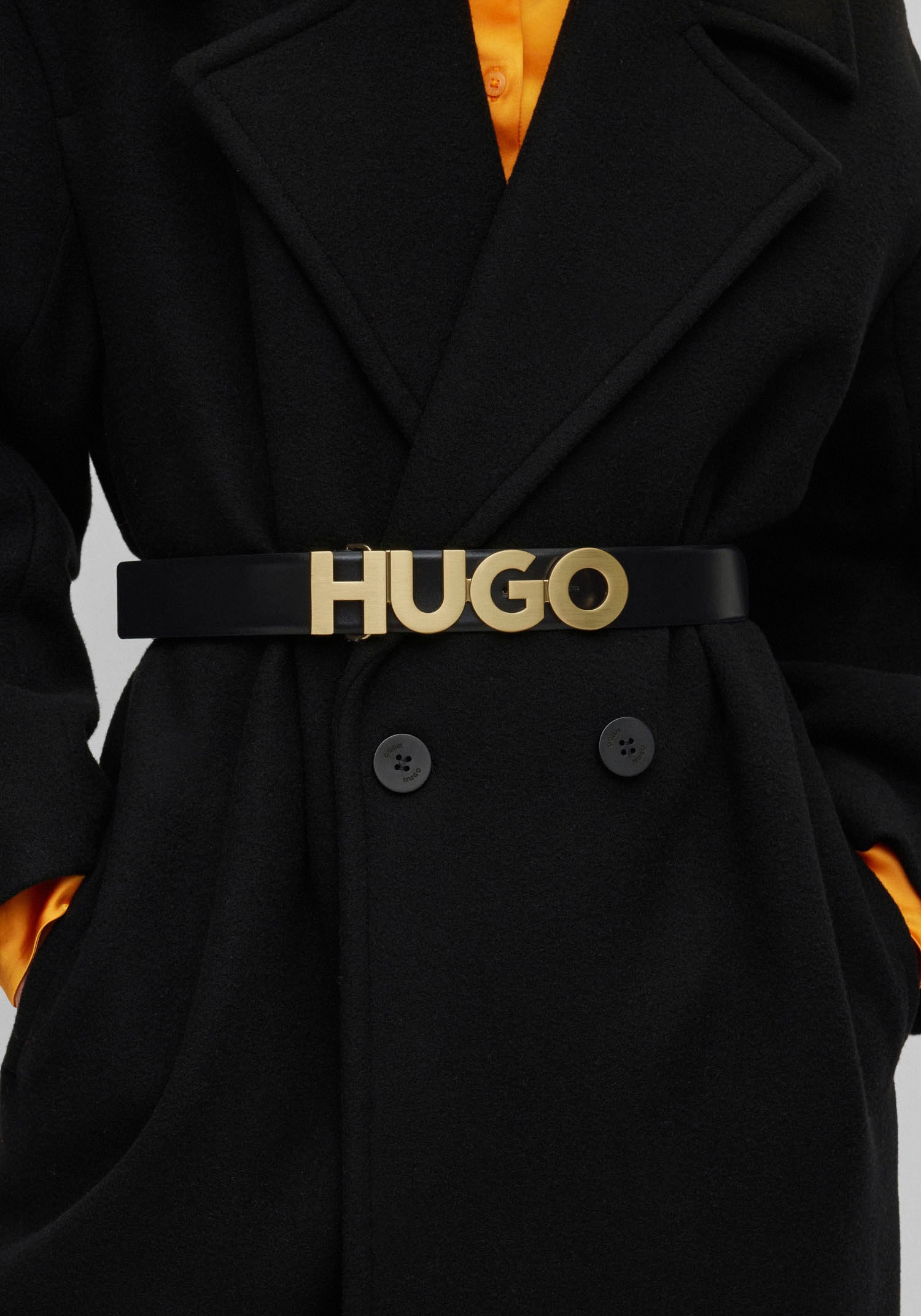 kaufen HUGO Ledergürtel, Logo-Schliesse mit