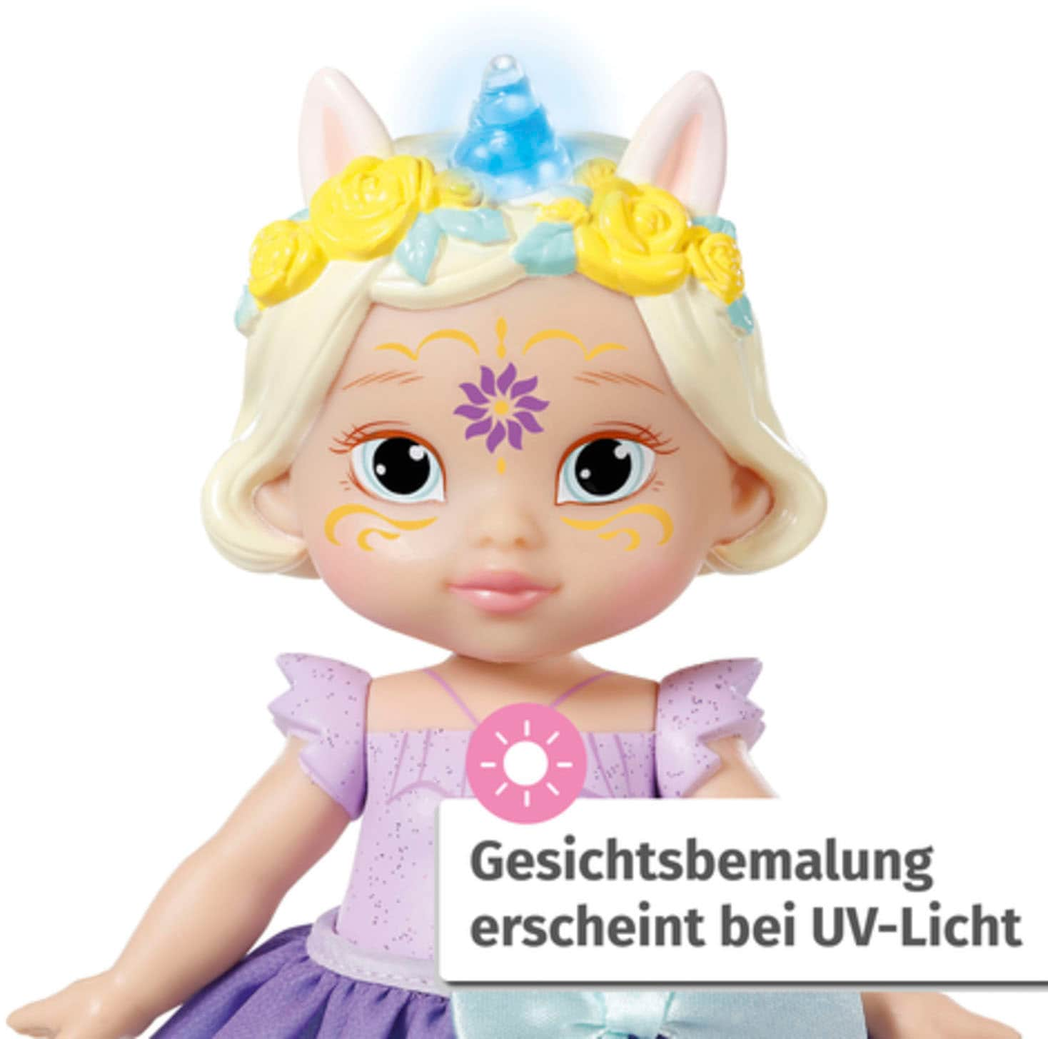 Baby Born Stehpuppe »Storybook Prinzessin Bella, 18 cm«, mit Einhorn und Lichteffekten