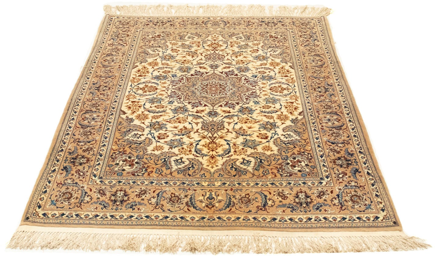 morgenland Teppich »Isfahan Teppich handgeknüpft beige«, rechteckig, 7 mm H günstig online kaufen