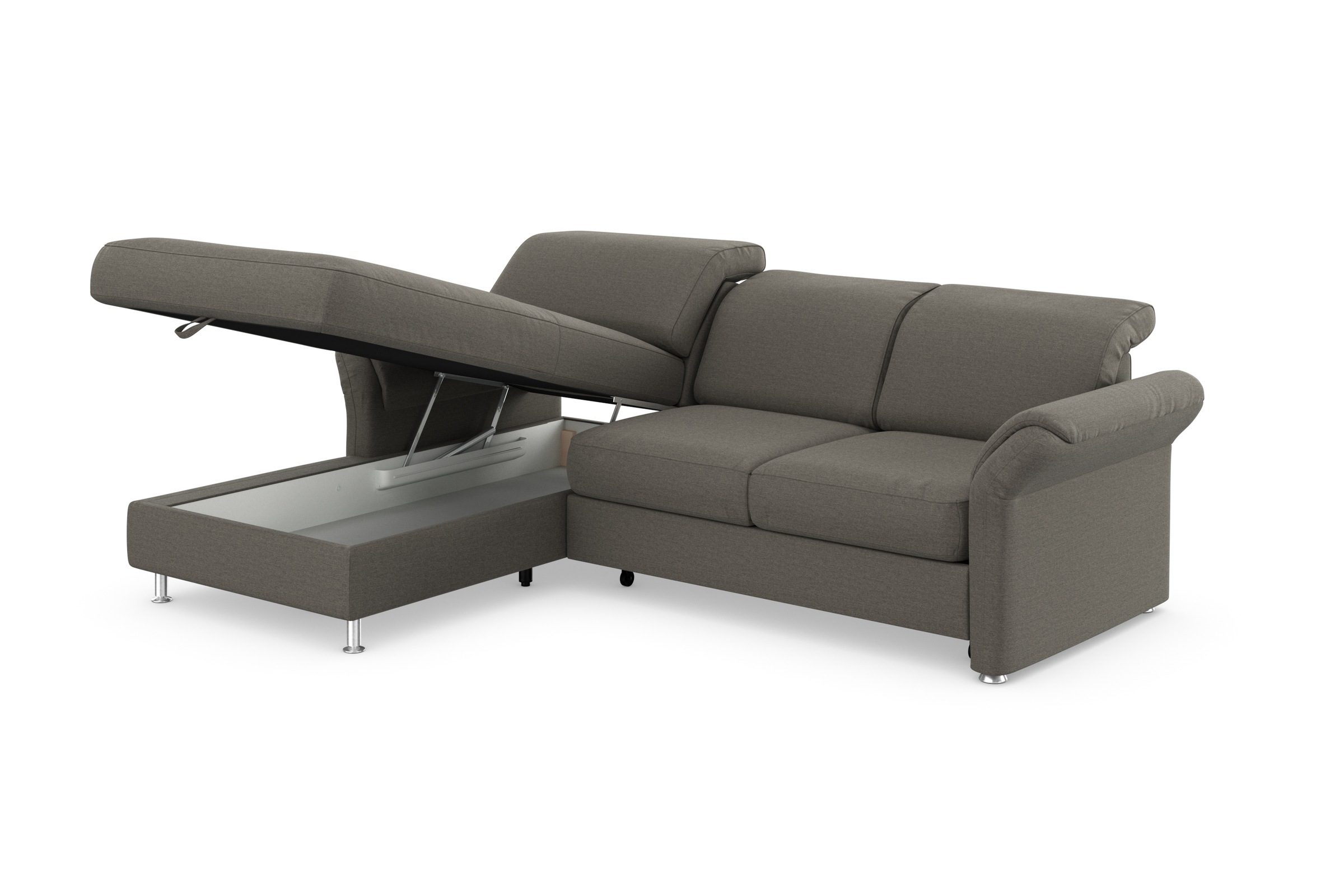 sit&more Ecksofa »Apulia L-Form«, wahlweise Bettfunktion, Bettkasten und Kopf- und Armteilverstellung