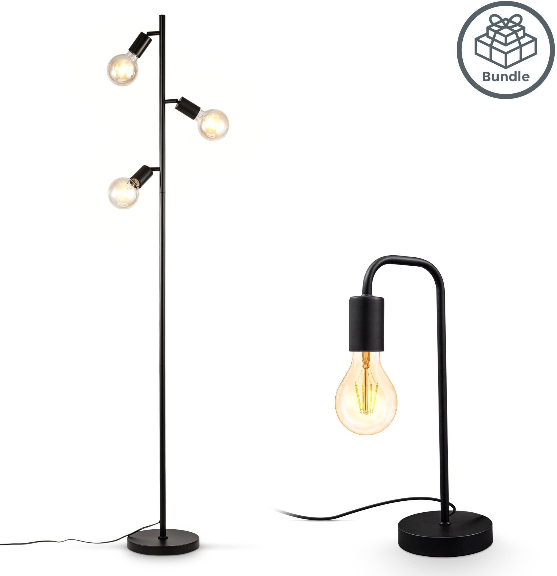 B.K.Licht Stehlampe und Tischleuchte im Set
